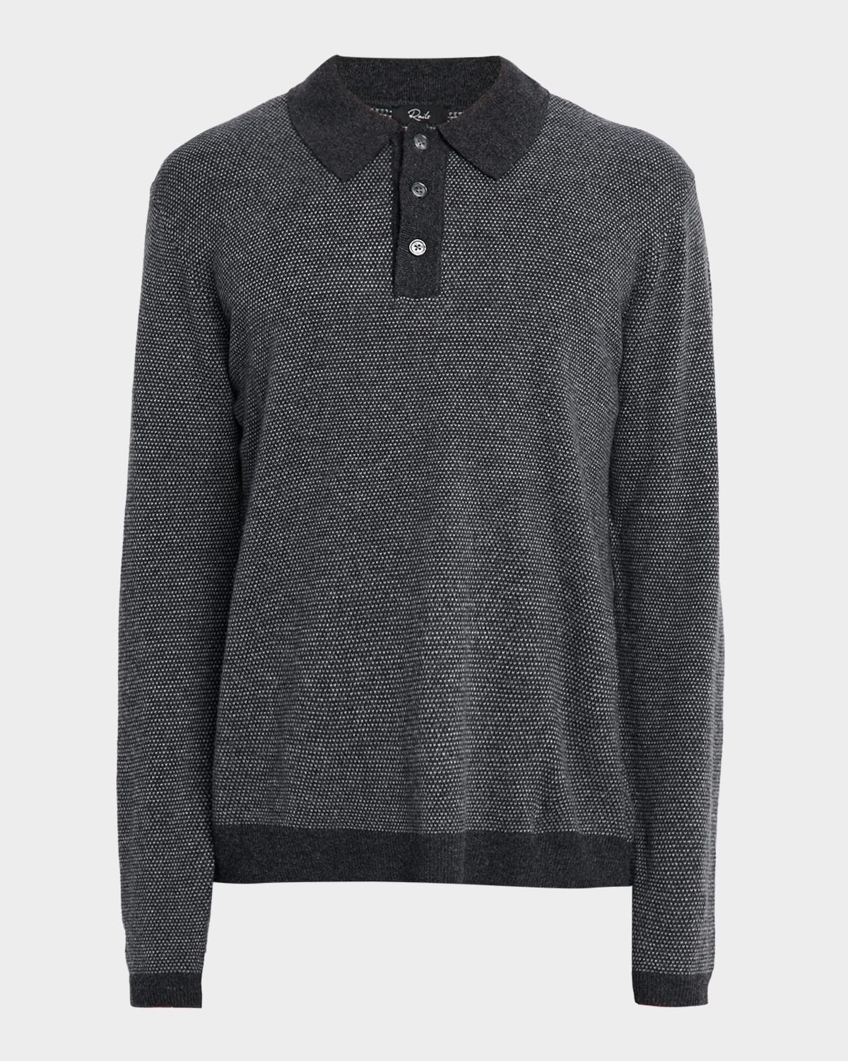 Rails Anders Polo Sweater Charcoal Ice In Gray