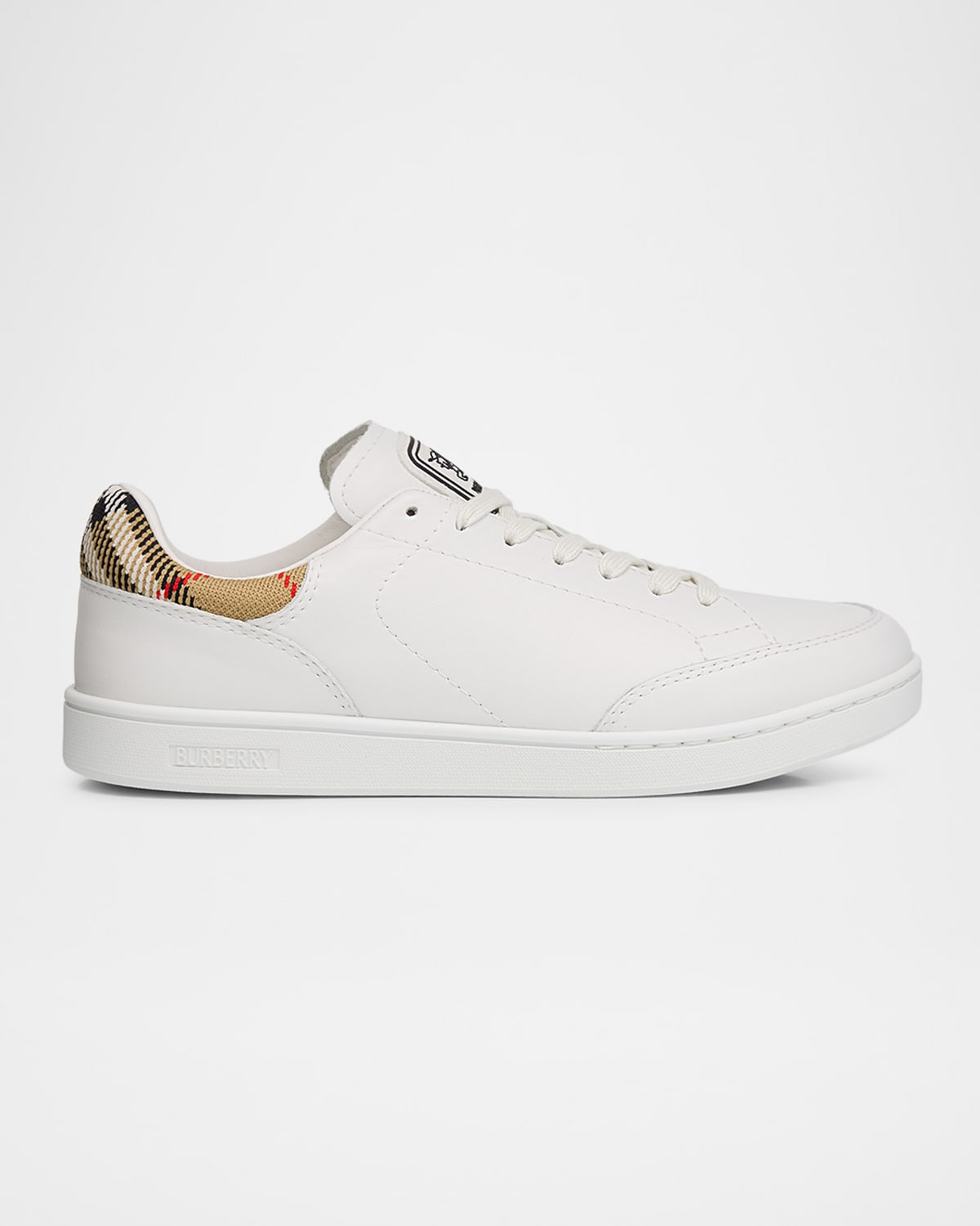Burberry Low-top Leather Sneakers Round Toe In White