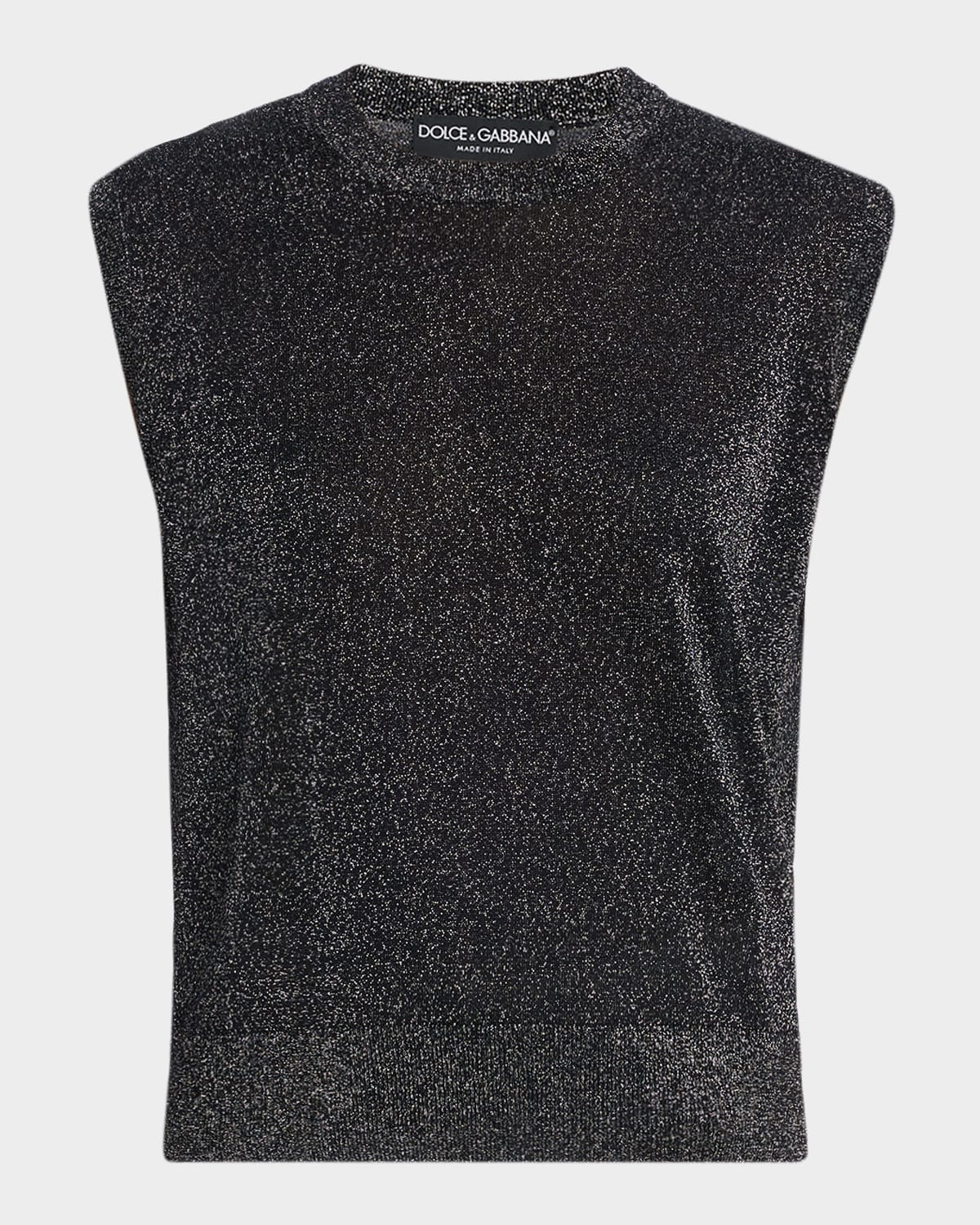 Dolce & Gabbana Metallic Knit Tank Top In Multi