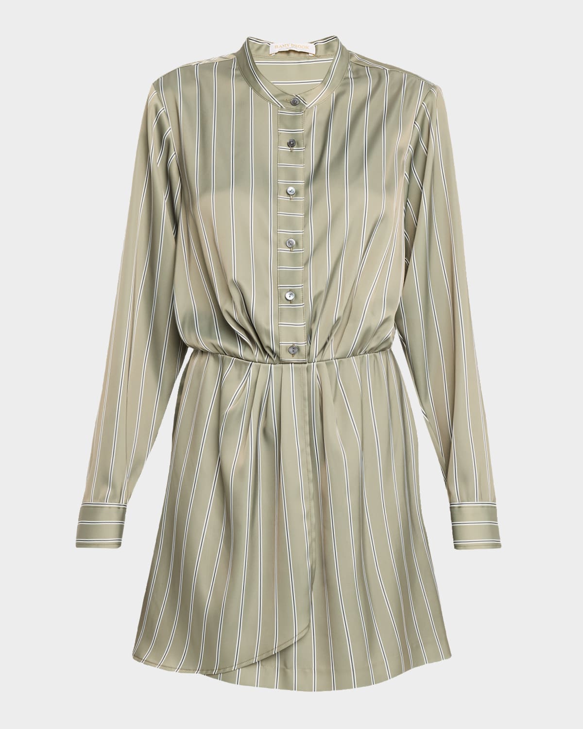 Ramy Brook Theodora Striped Mini Shirtdress In Gray