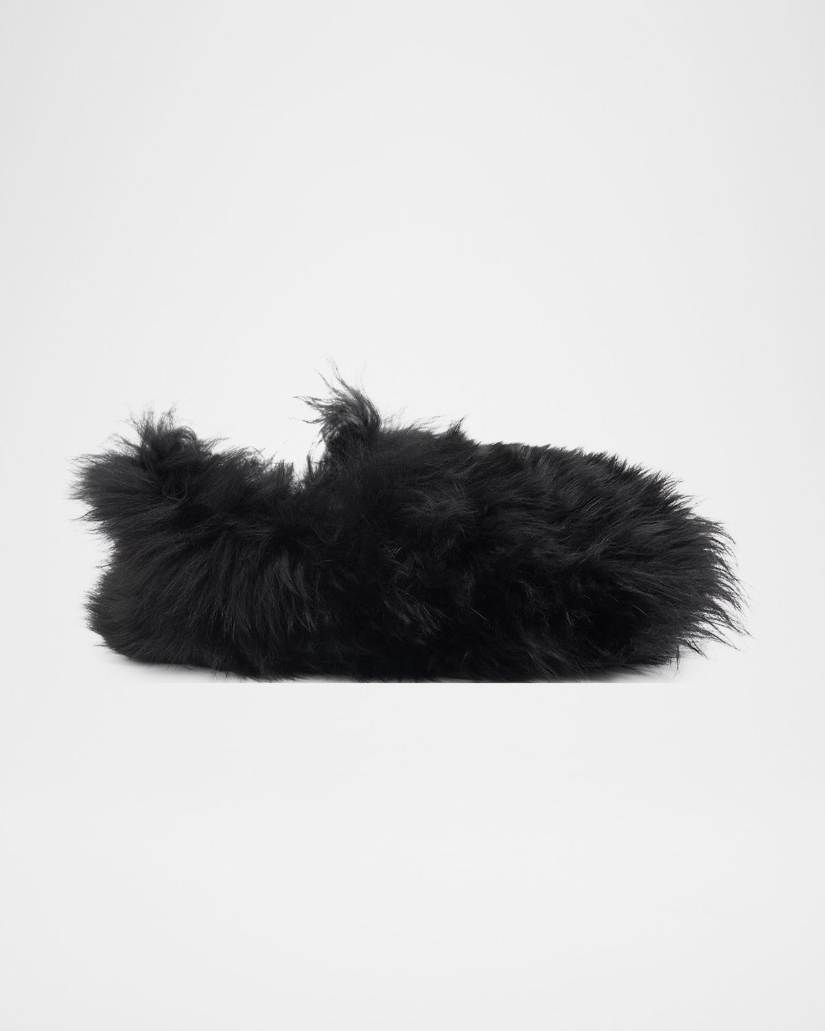 Moncler Snug Shearling Slippers In Black