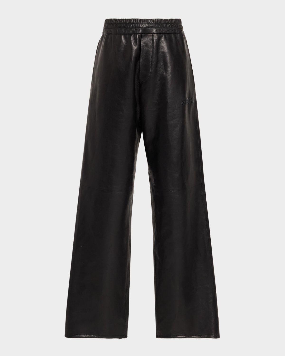Amiri Men 's Leather Wide-Leg Track Pants