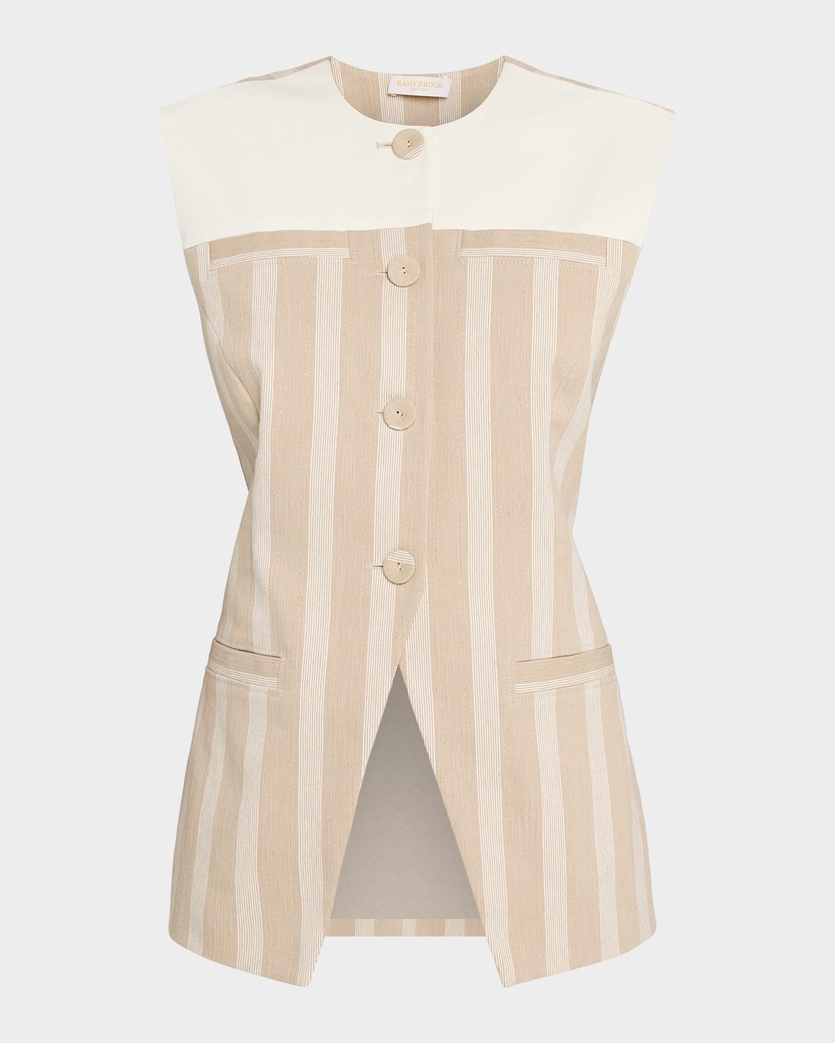 Ramy Brook Nicola Striped Vest In Neutral