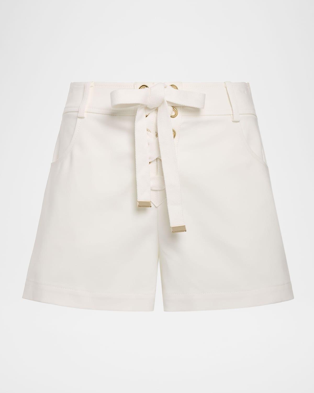 Ramy Brook Alba Lace-up Shorts In White
