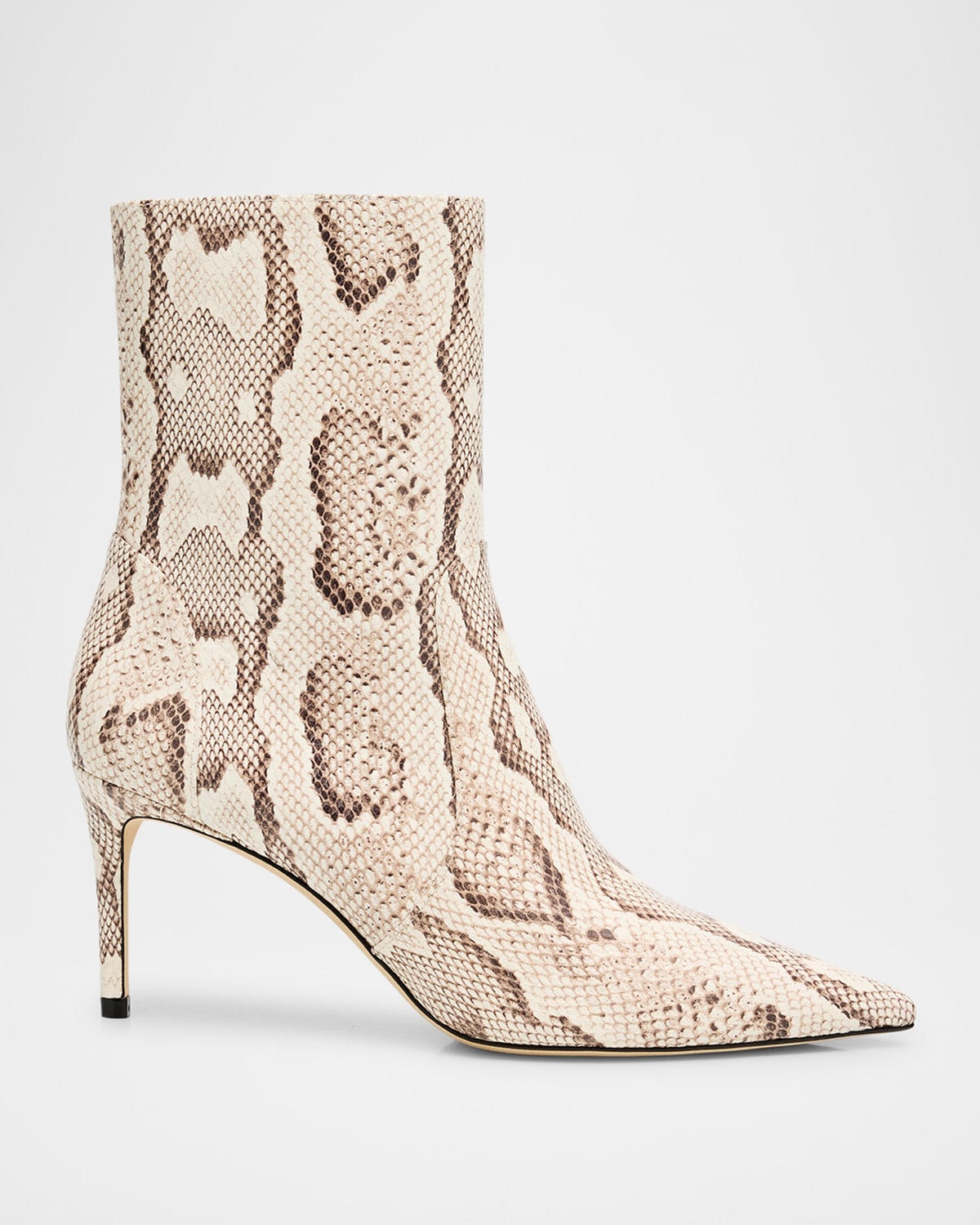 Stuart Weitzman 75mm Stuart Power Snake-Embossed Leather Booties