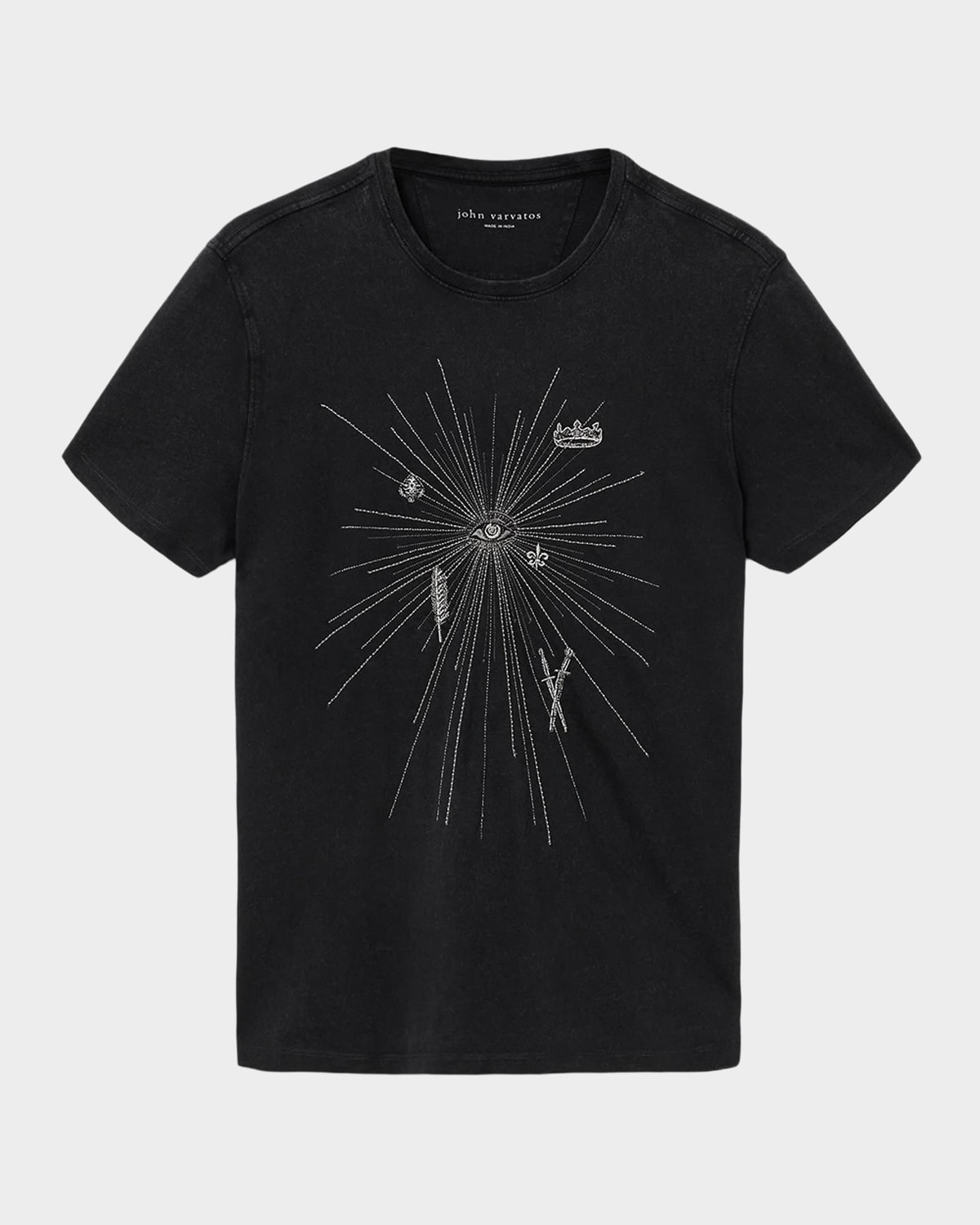 John Varvatos Men 's Organic Cotton Beaded tarburst T-hirt