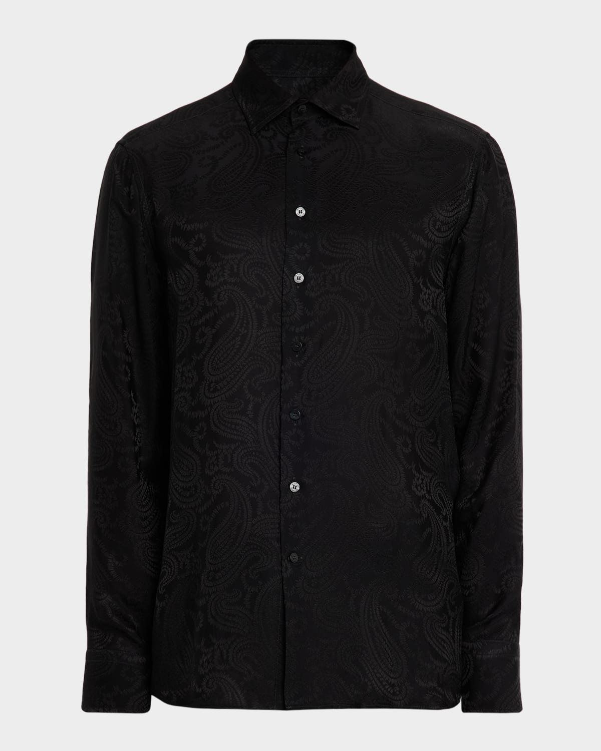 Etro Men 's Tonal Paisley Viscose and Silk Sport Shirt