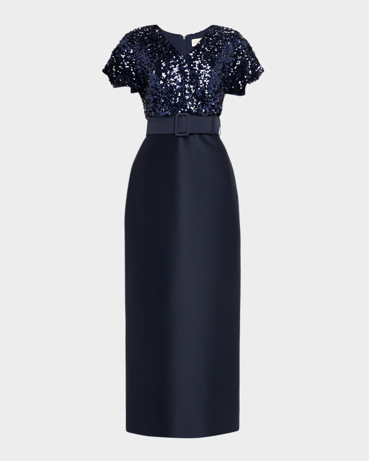 Sachin & Babi Merlene Sequin & Stretch Mikado Column Gown