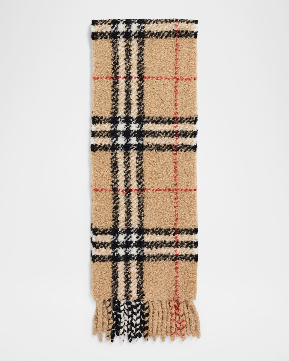 Burberry Men 's Check Cashmere Bouclé Scarf