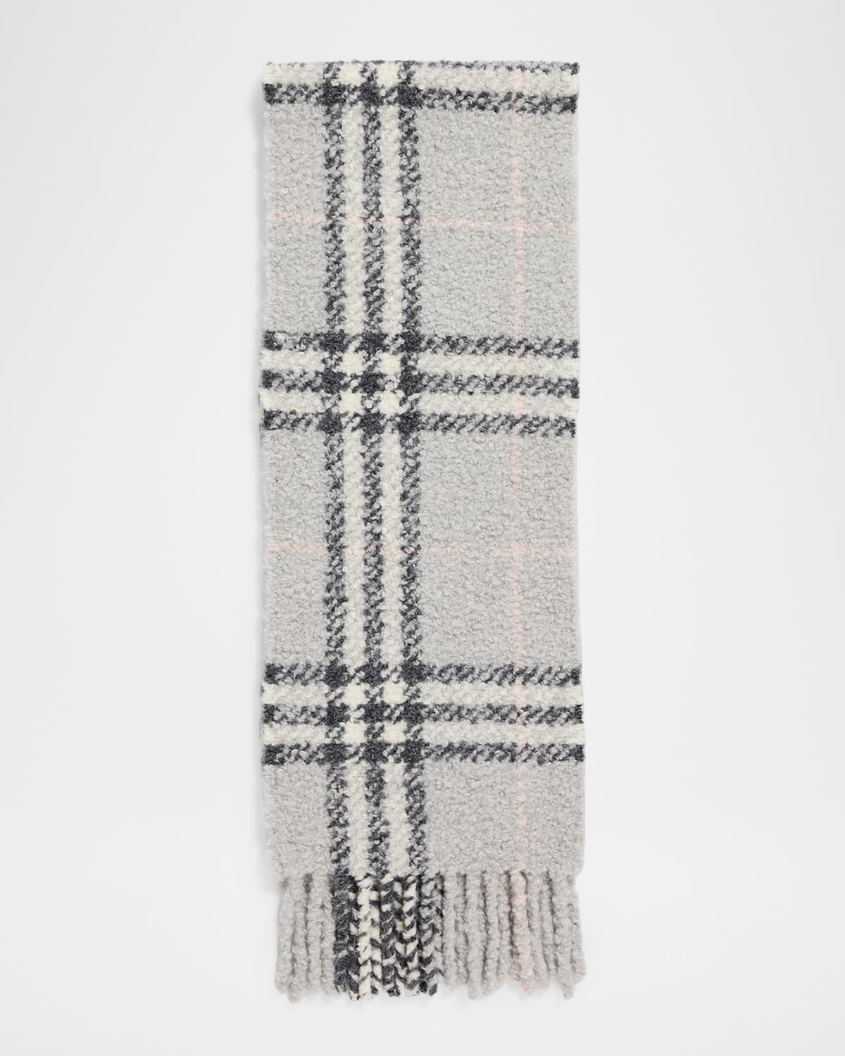 Burberry Men 's Check Wool Bouclé Scarf