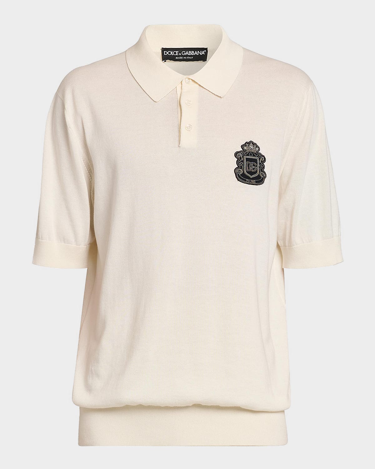 Dolce & Gabbana Men 's Cotton Heraldic Crest Polo Shirt