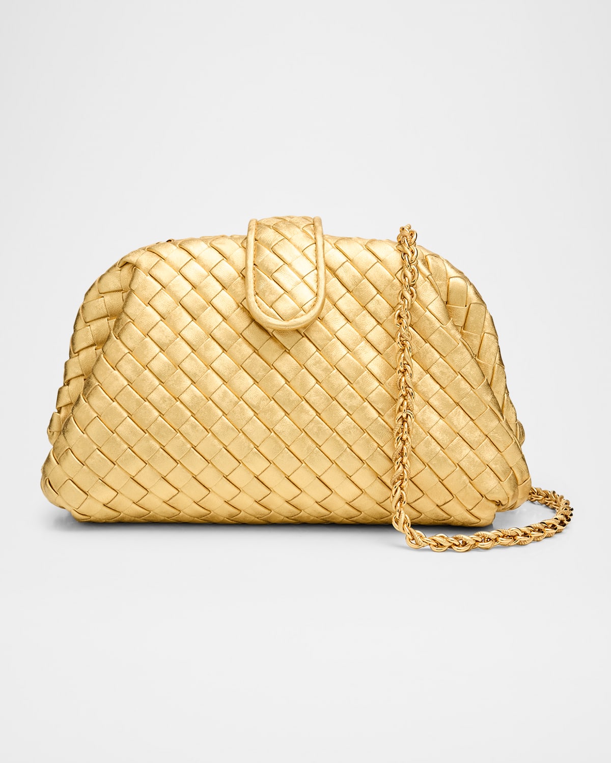 Bottega Veneta Lauren 1980 Small Laminated Leather Clutch Bag