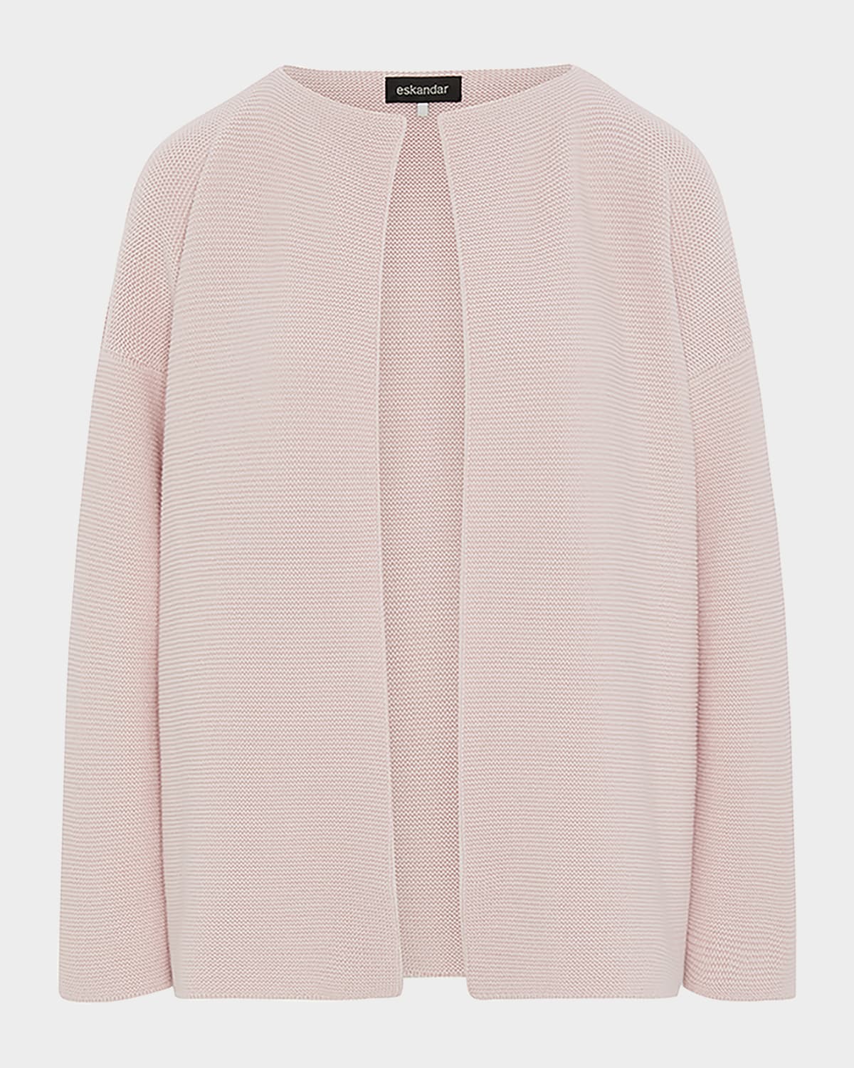 Eskandar Small Jacket Coat Cardigan - Short Length In Pink