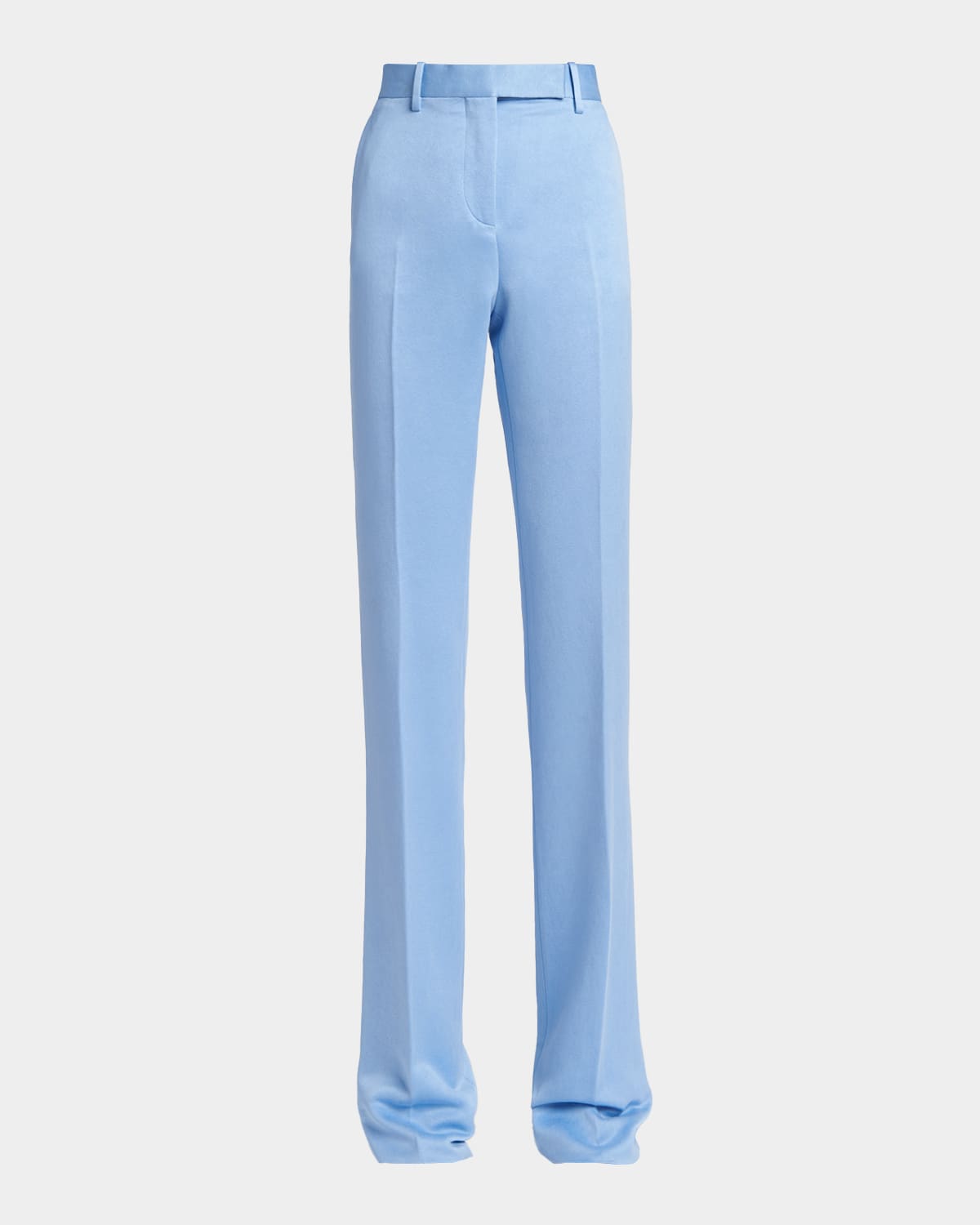 Tom Ford Cotton Velvet Straight-leg Pants In Blue