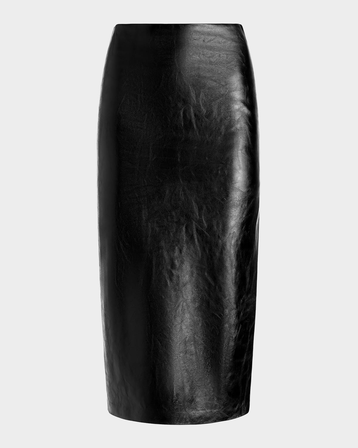 Alice And Olivia Maeve Vegan Leather Slip Skirt In Black