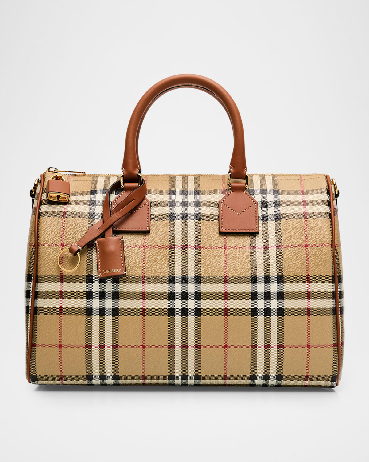 Burberry Medium Coated Check Bowling Shoulder Bag
