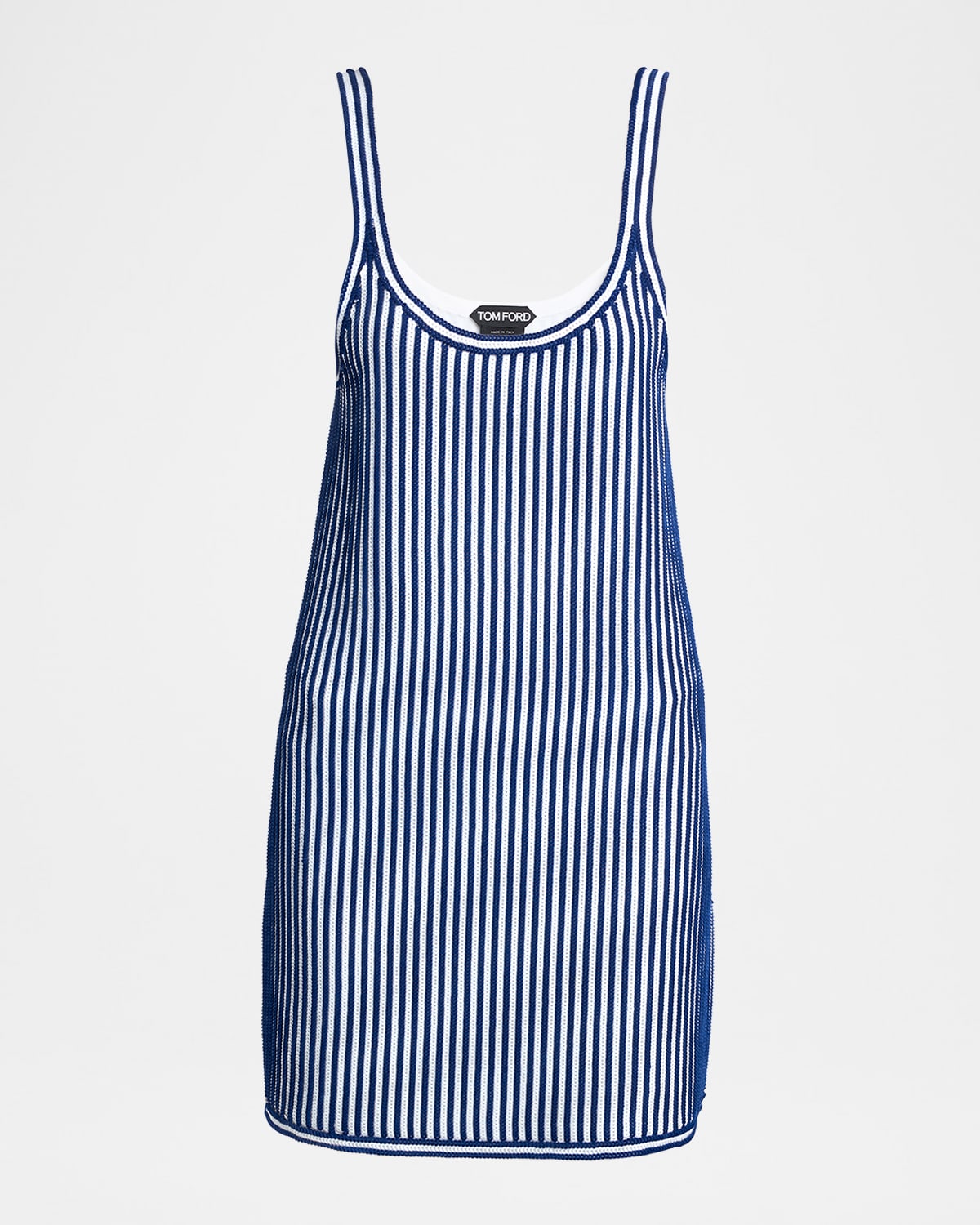 TOM FORD Mariniere Velvet Knit Sleeveless Mini Dress