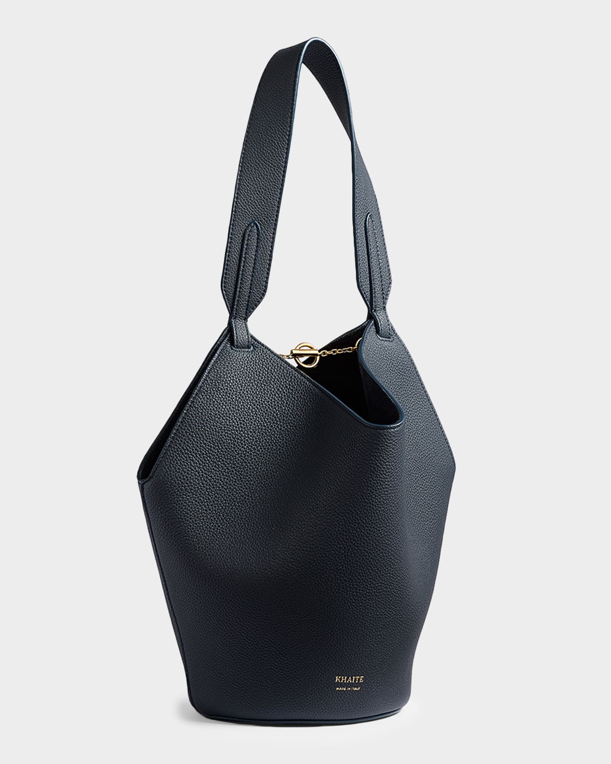 Khaite Lotus Mini Pebble Leather Tote Bag