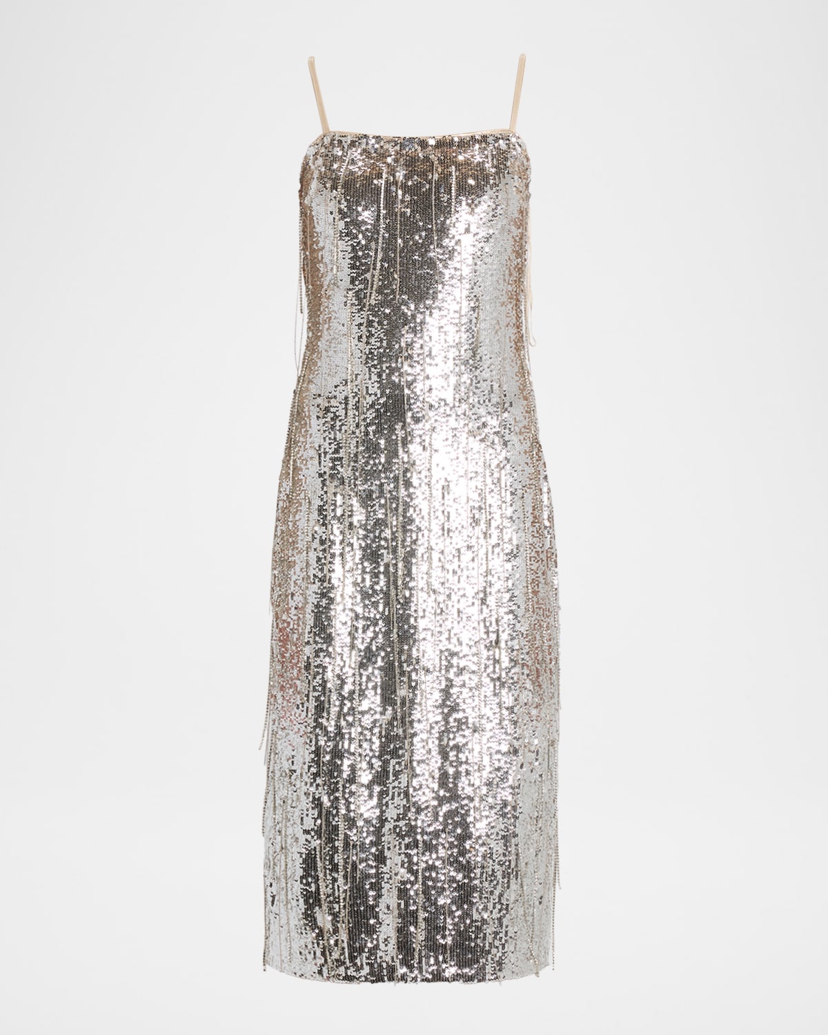 Ramy Brook Lyanna Square-Neck Sequin Fringe Mini Dress