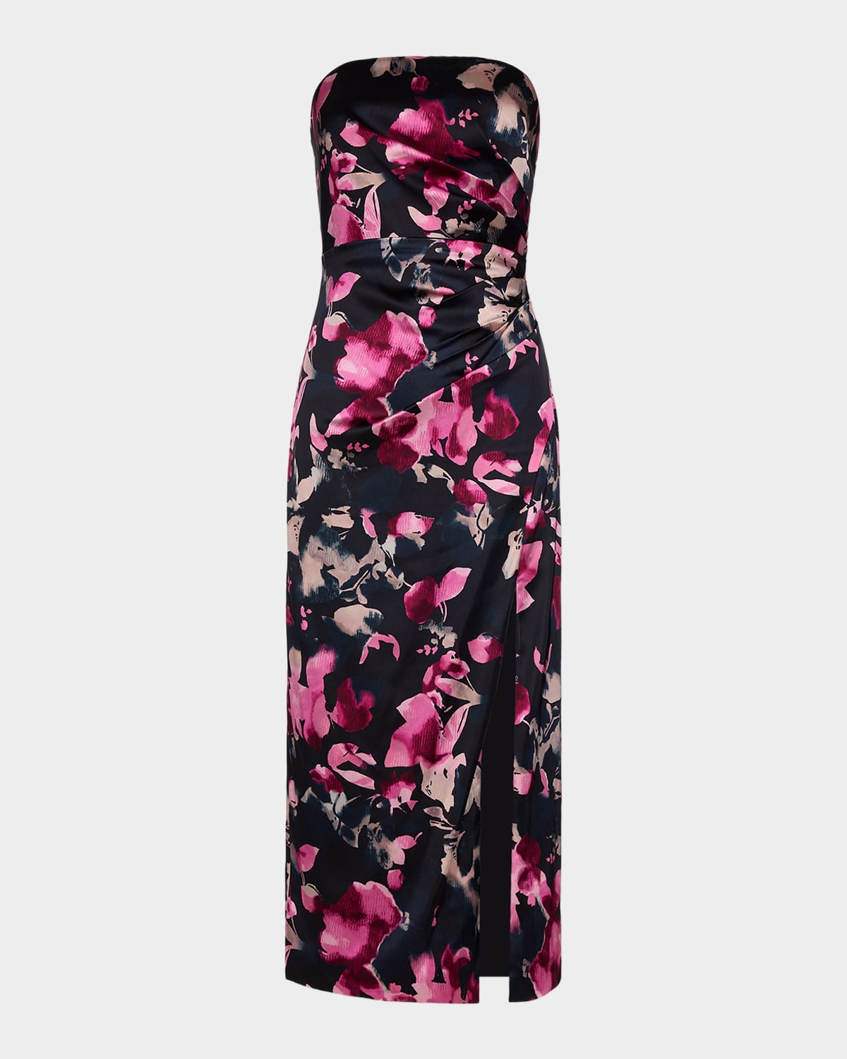 Ramy Brook Dory Strapless Floral Midi Dress In Black