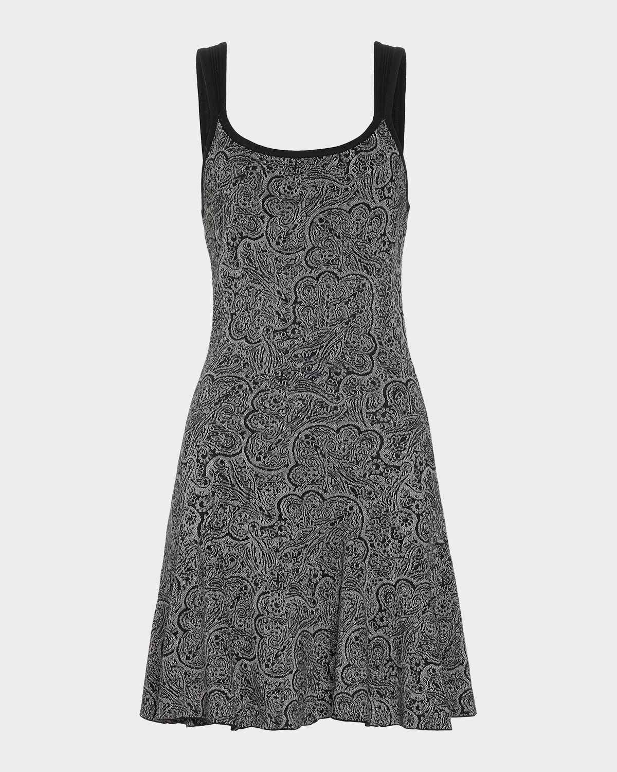 Ramy Brook Lidia Sleeveless Metallic Sweater Mini Dress In Neutral