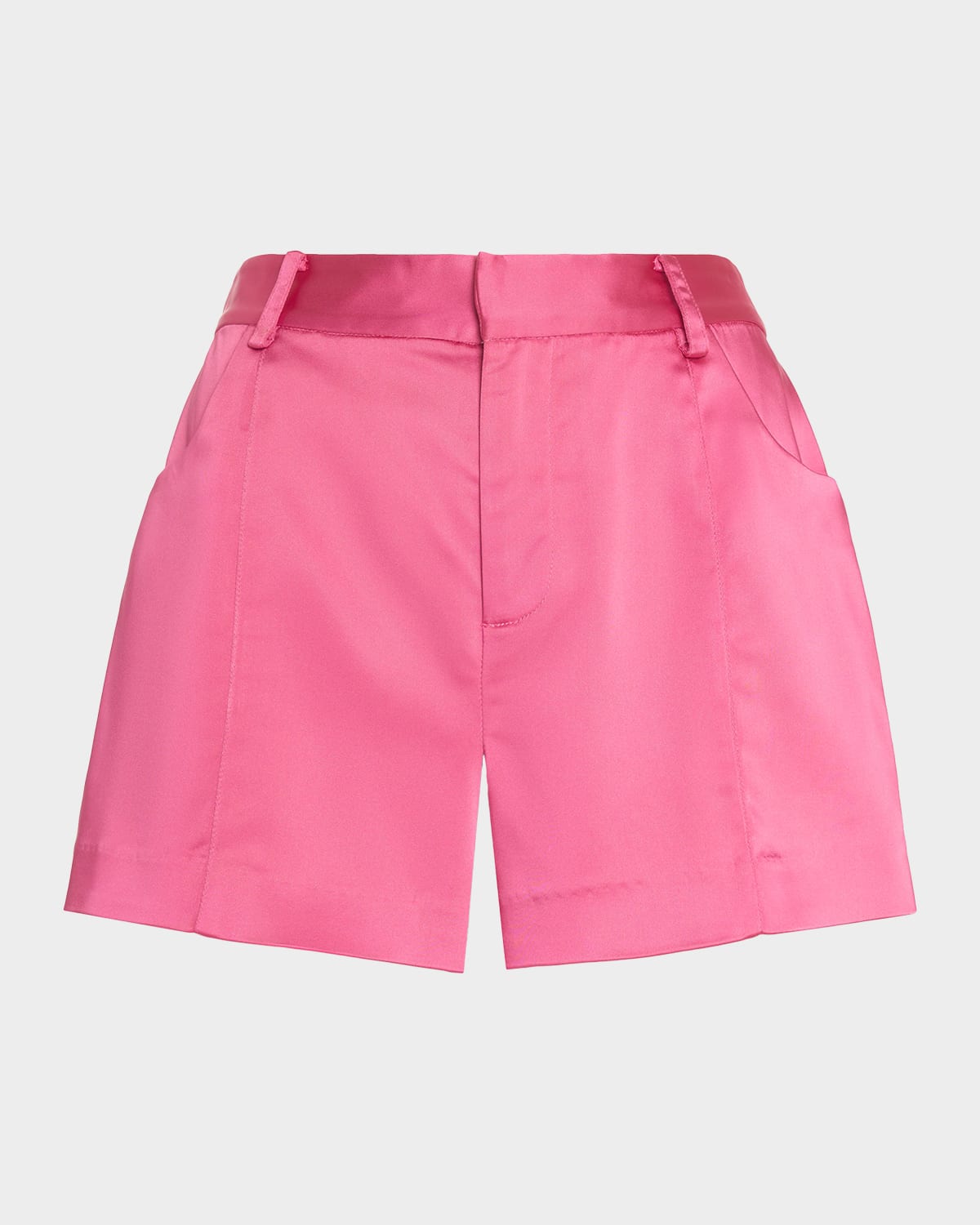 Ramy Brook Rosalind Satin Mini Shorts In Pink
