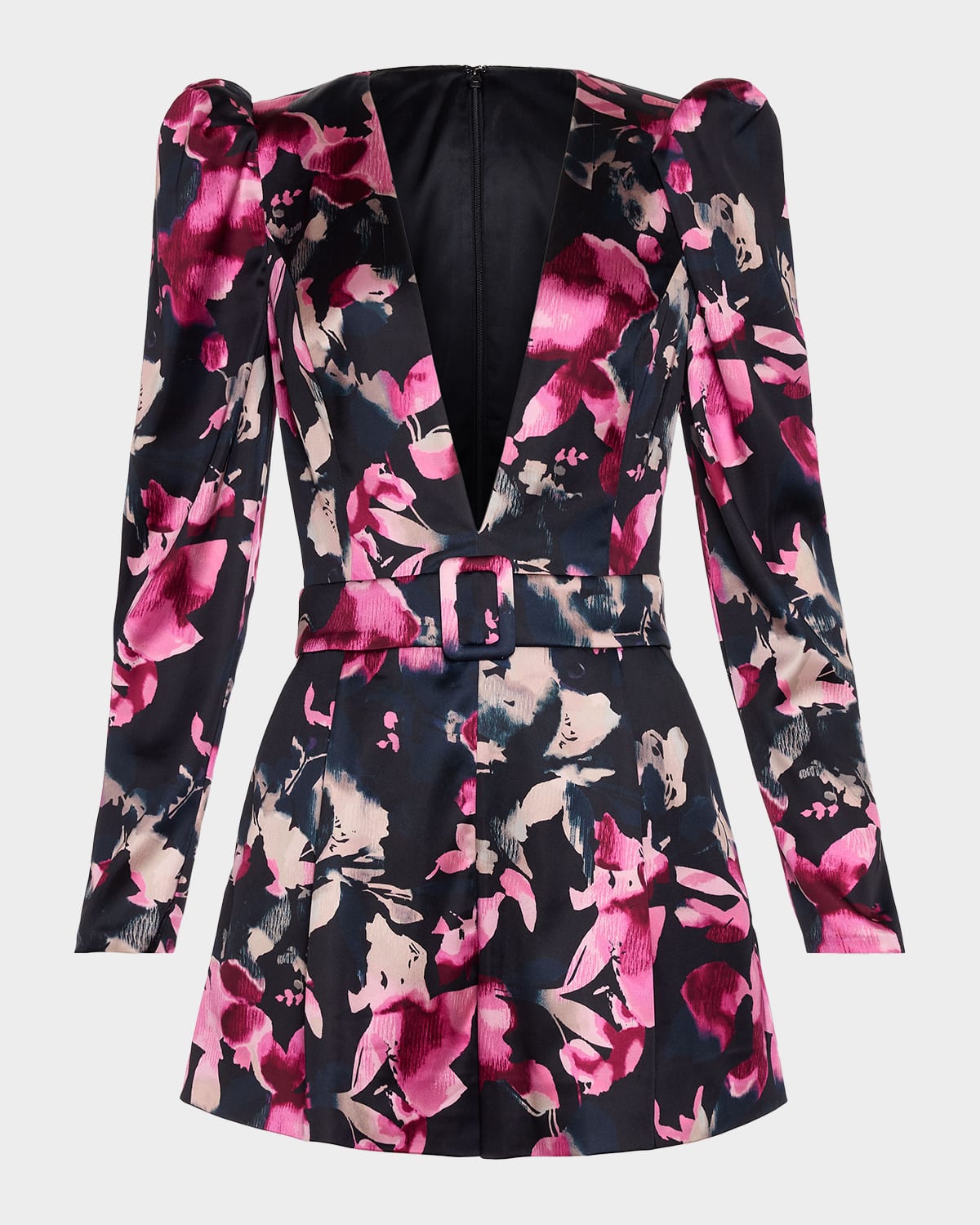 Ramy Brook Ravenna Floral Plunging Long-Sleeve Romper