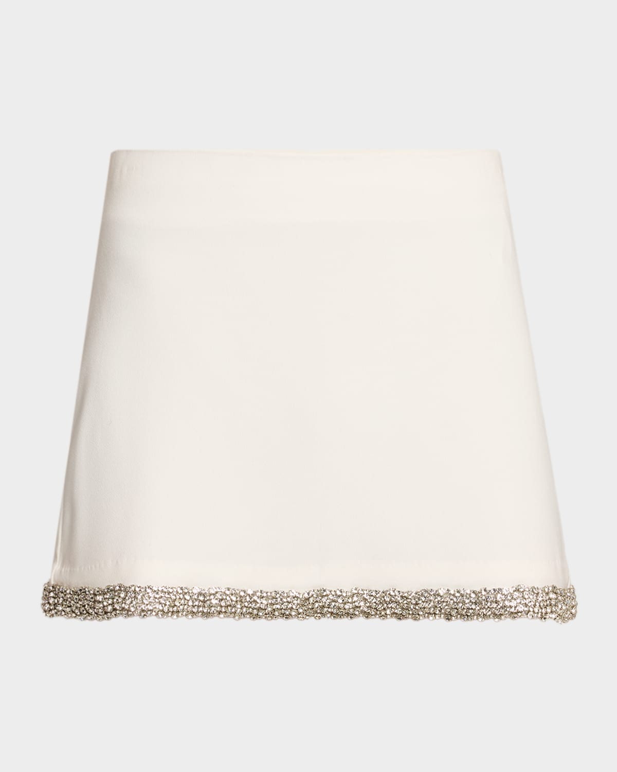 Alice And Olivia Rubi Embellished Satin Mini Skirt In White