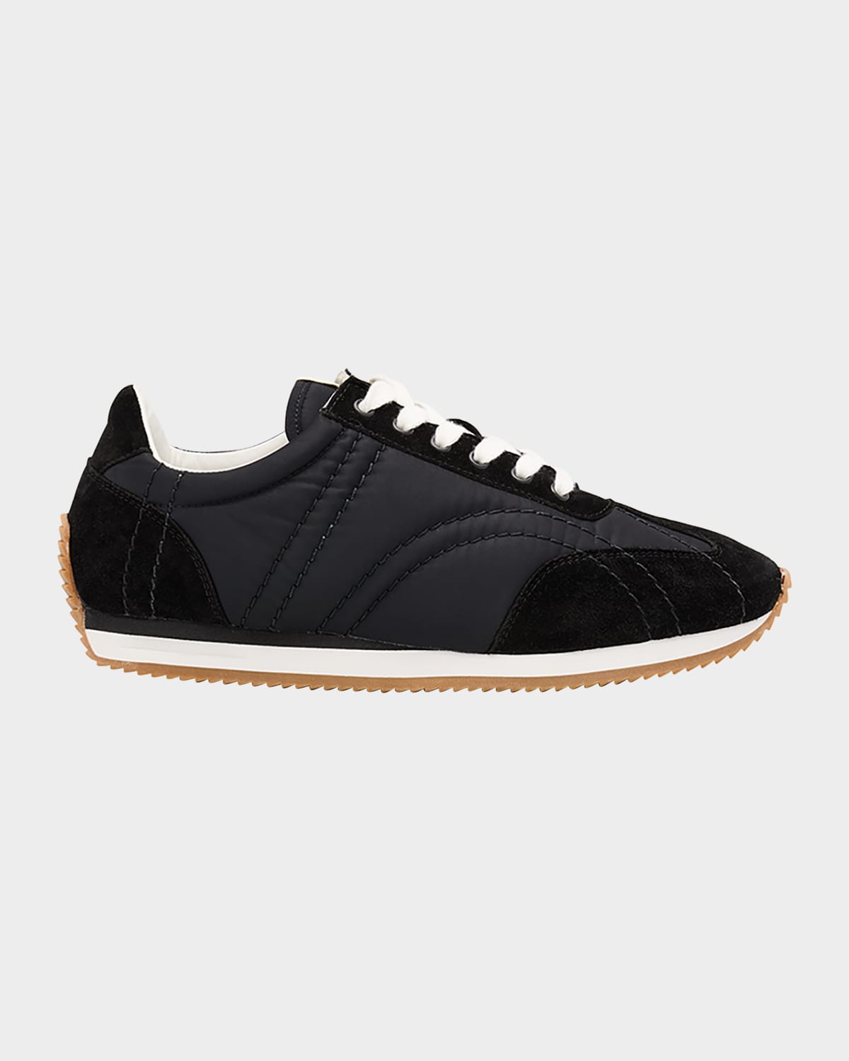 Totême Sport Monogram Quilted Low-top Sneakers In Black