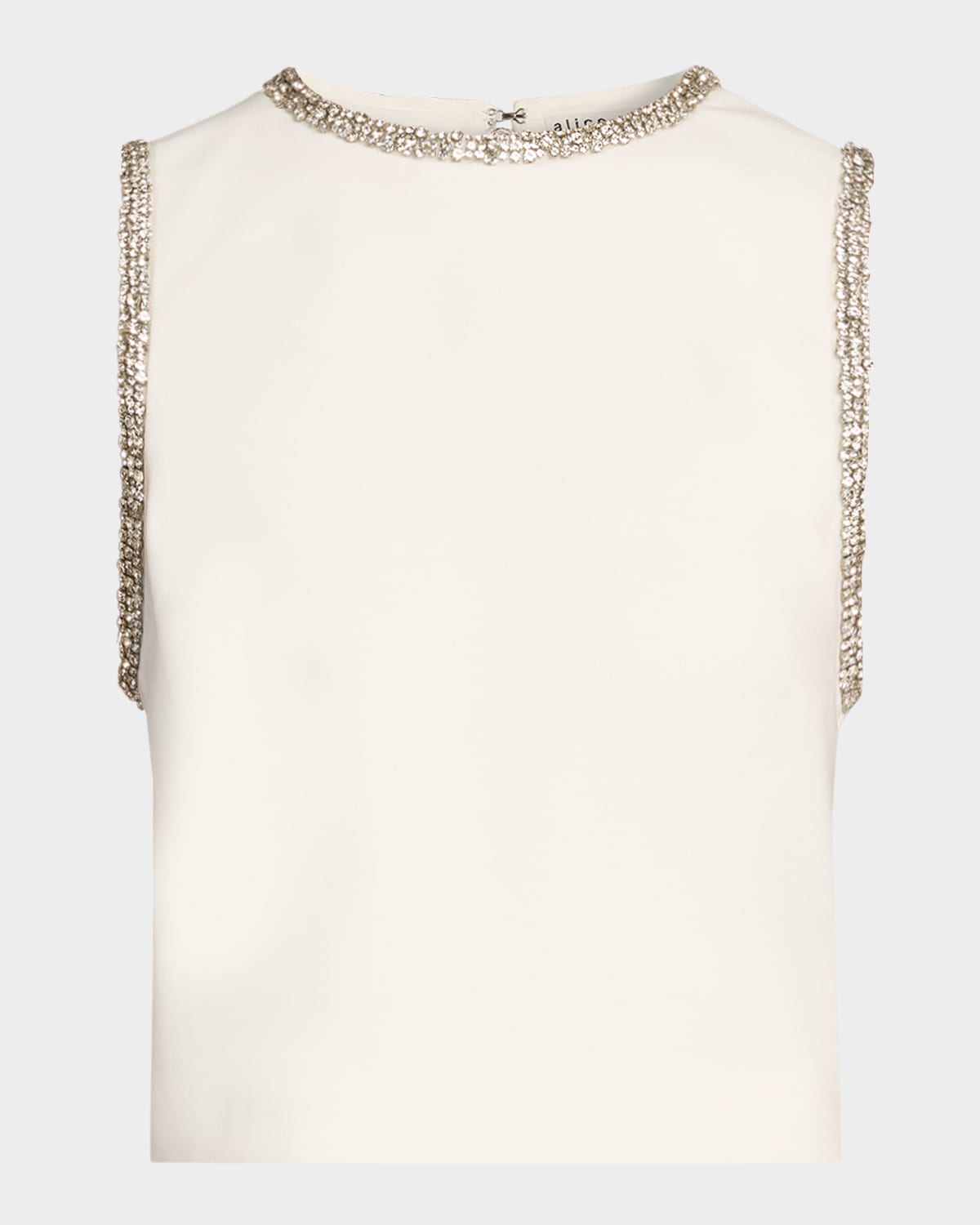 Alice And Olivia Amal Embellished Satin Top In Multi