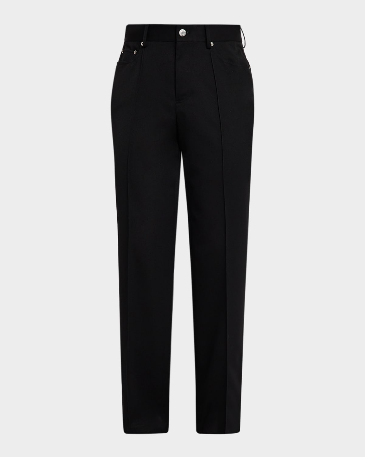 Helmut Lang Men's Straight-leg Pintuck Pleated Five-pocket Trousers