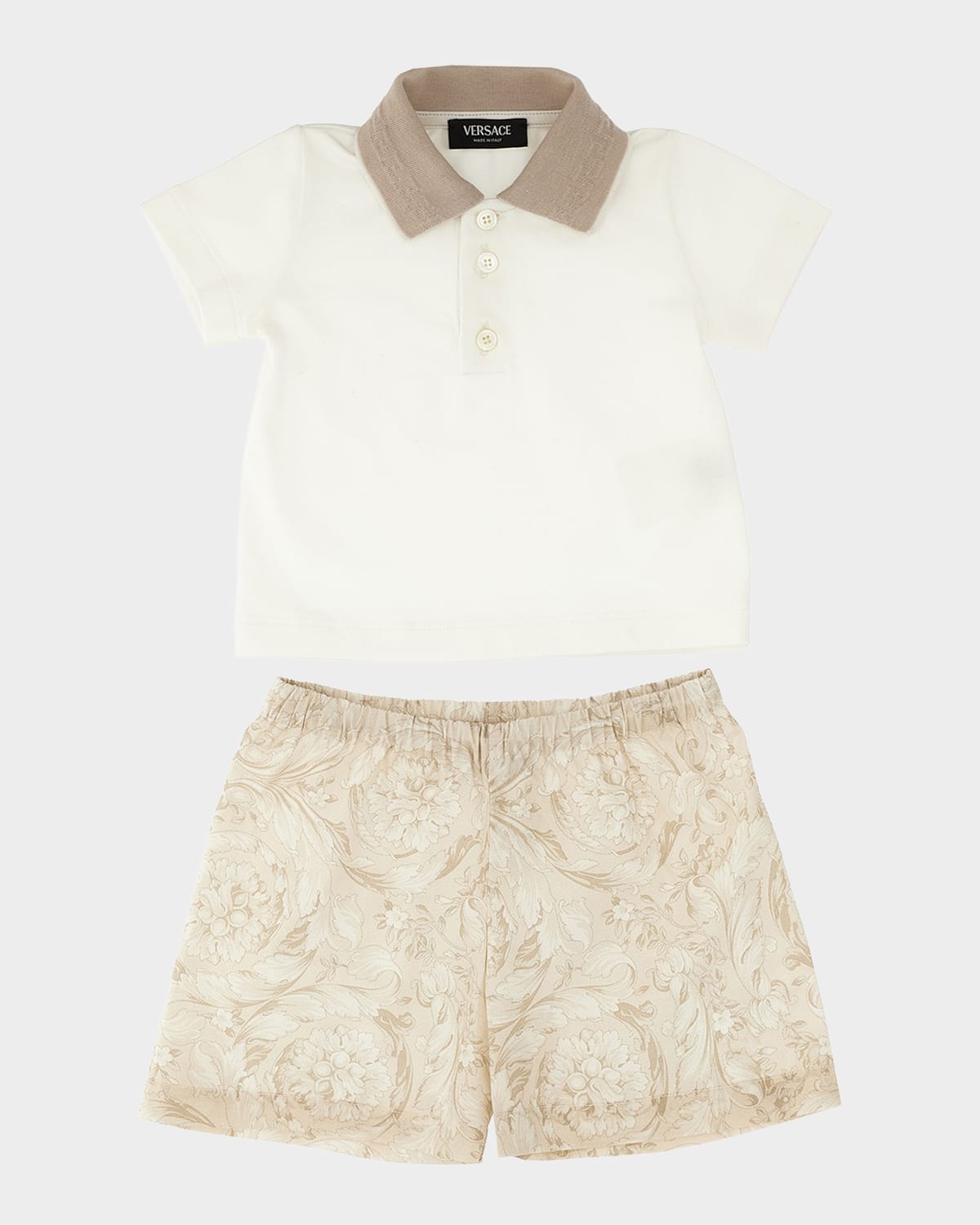 Versace Boy 's Cotton Polo Shirt & Shorts Set, Size 3M-18M