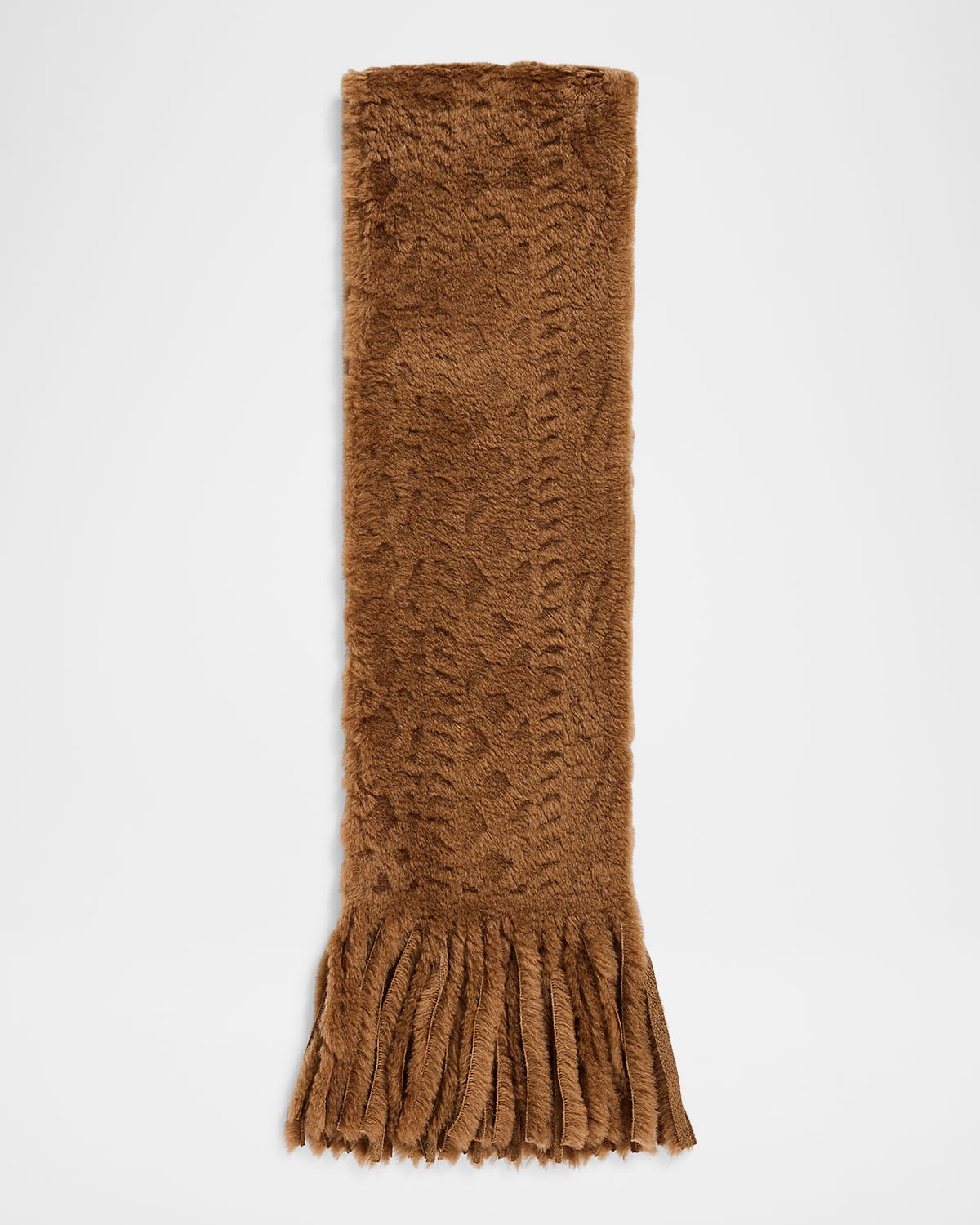 Jocelyn Sheared Sweater Knit Wool-blend Scarf In Brown