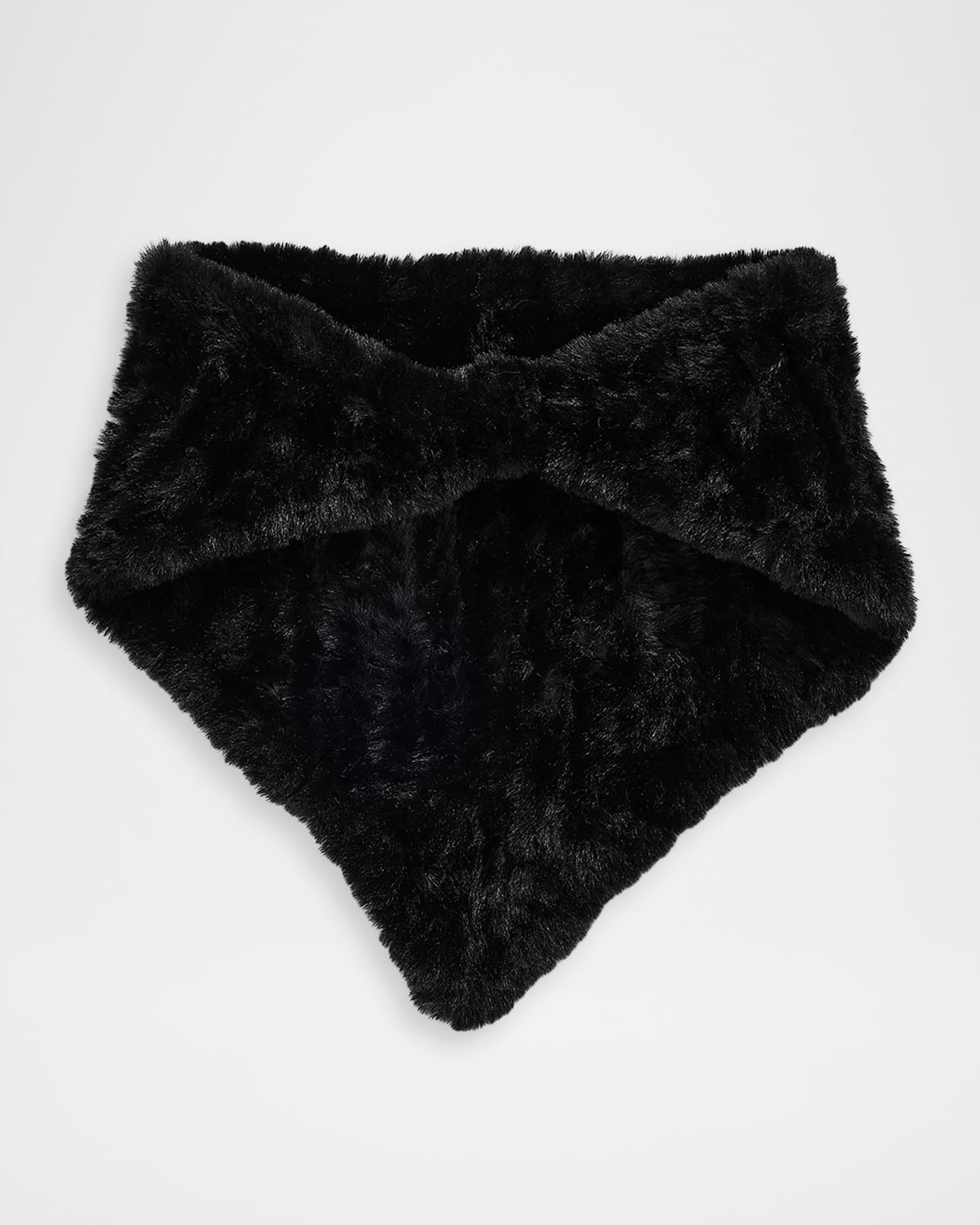 Jocelyn Faux Fur Knit Collar Scarf In Black