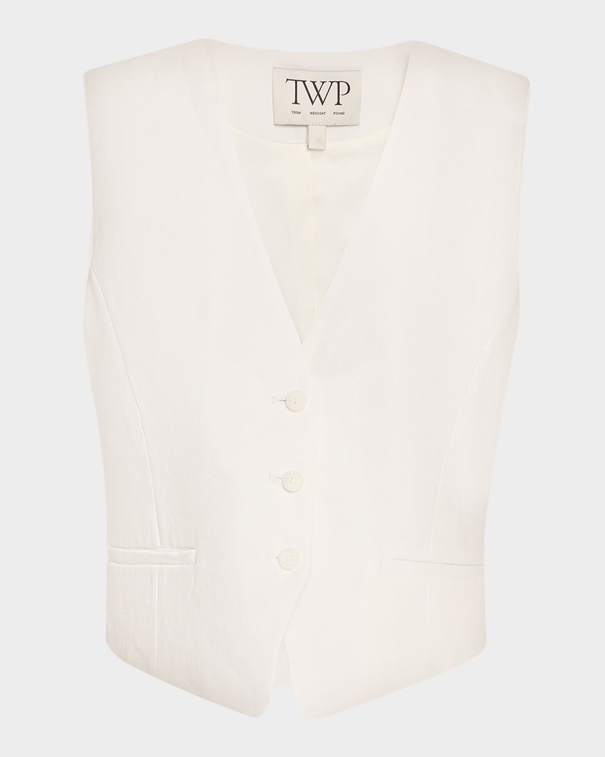 Twp Mila Linen Vest In Neutral