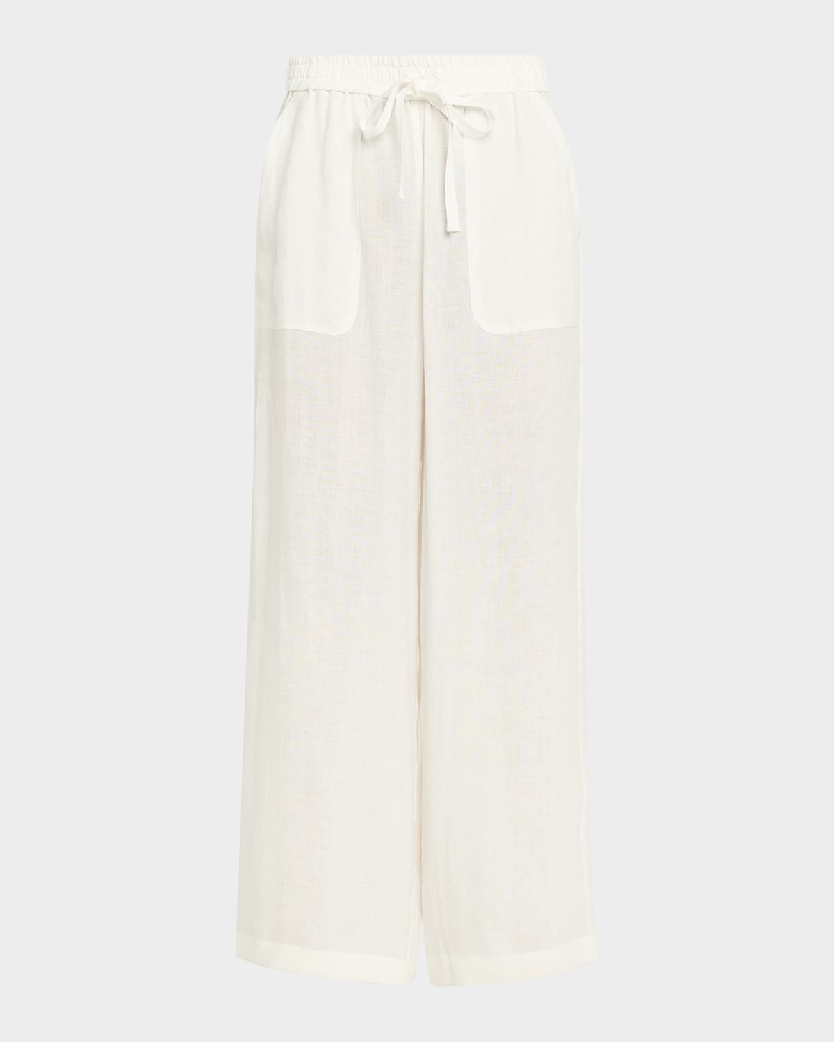 Twp Main St. Washed Hemp Denim Wide-leg Pants In White