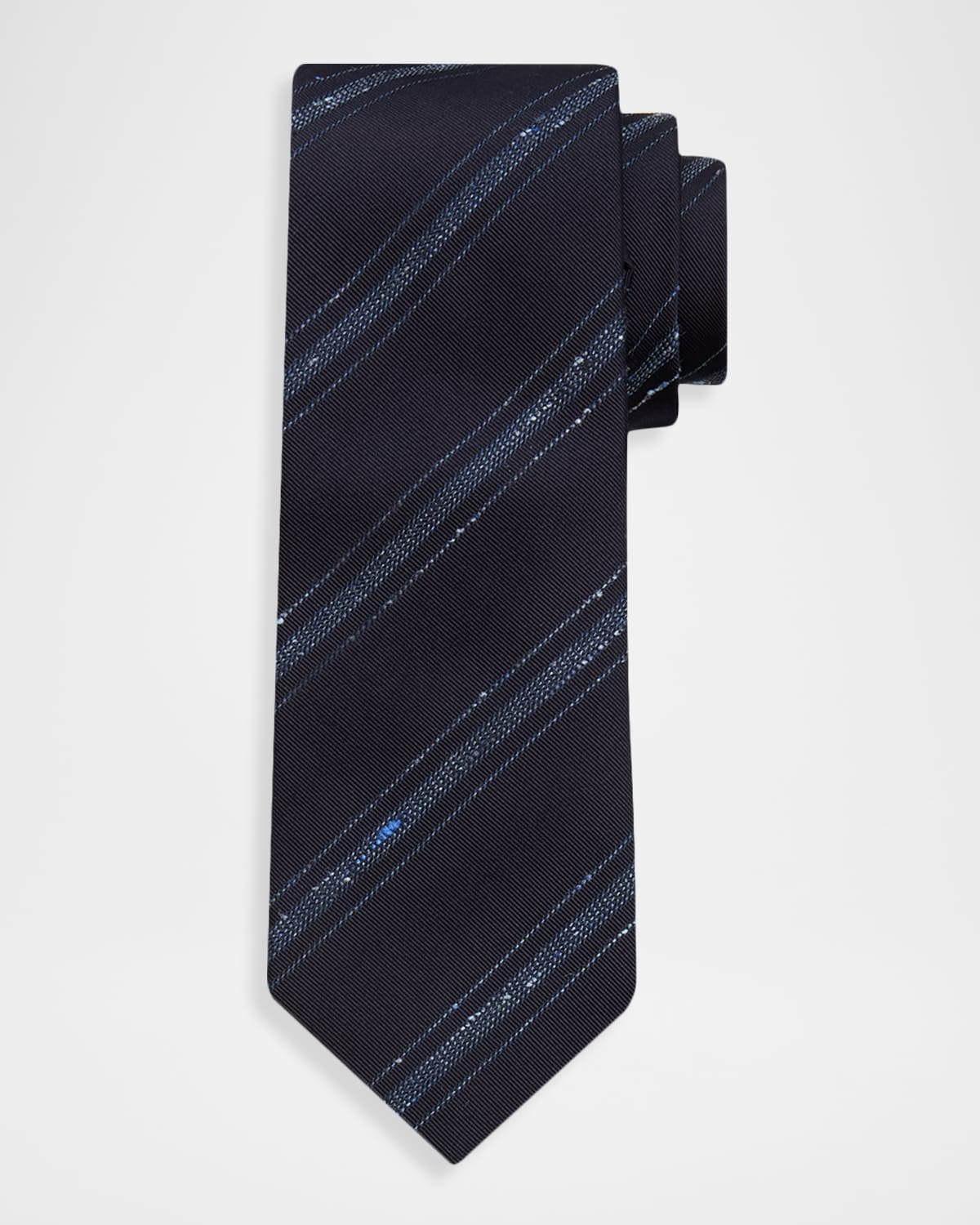 Brunello Cucinelli Men's Silk and Cotton Textured Stripe Tie