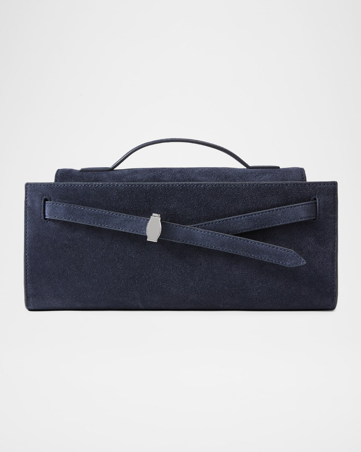 Veronica Beard Dash Belted Suede Clutch Bag