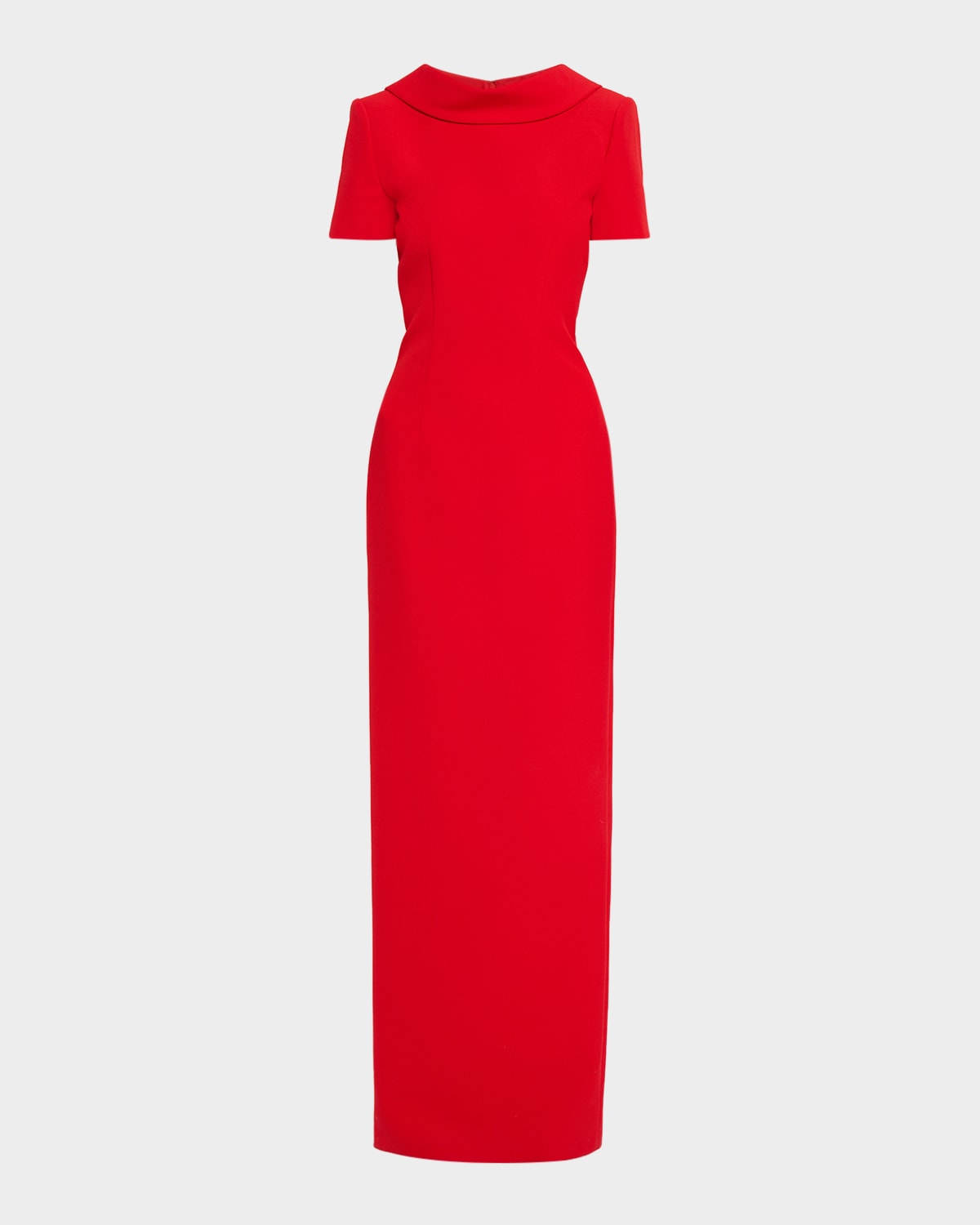 Roland Mouret Extended Boat Neck Short-Sleeve Maxi Dress