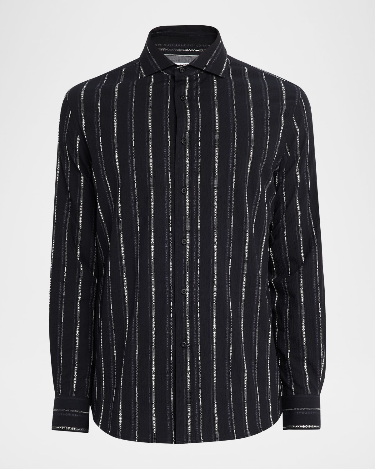 Brunello Cucinelli en 's Cotton Geometric Stripe Slim-Fit Button-Down Shirt