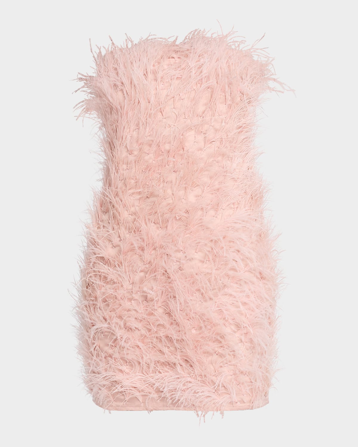 Halston Juniper Strapless Faux Feather Mini Dress