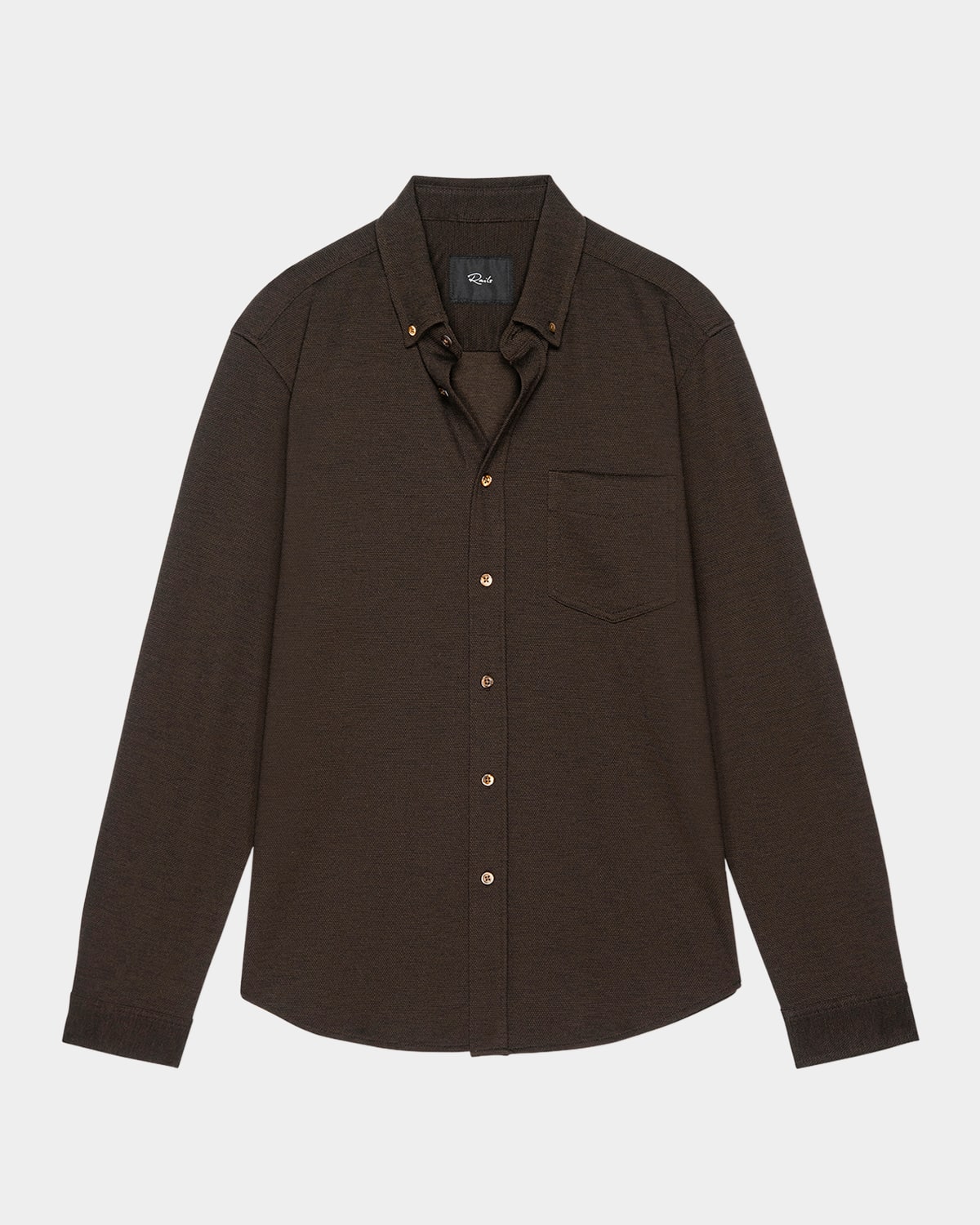 Rails Men's Tech Pique Button-front Shirt In Brown
