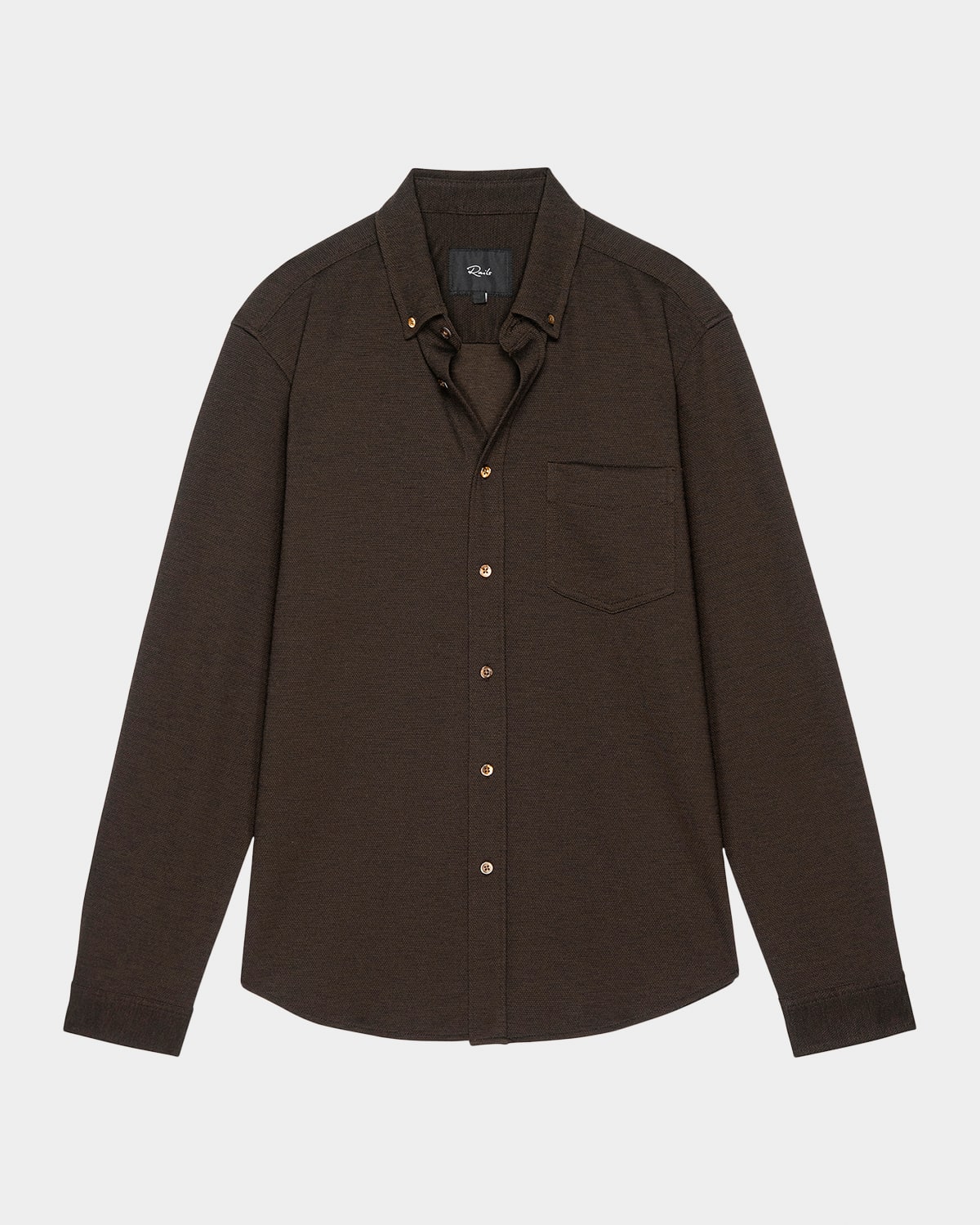 Rails Men's Vincent Tech Pique Button-front Shirt In Brown