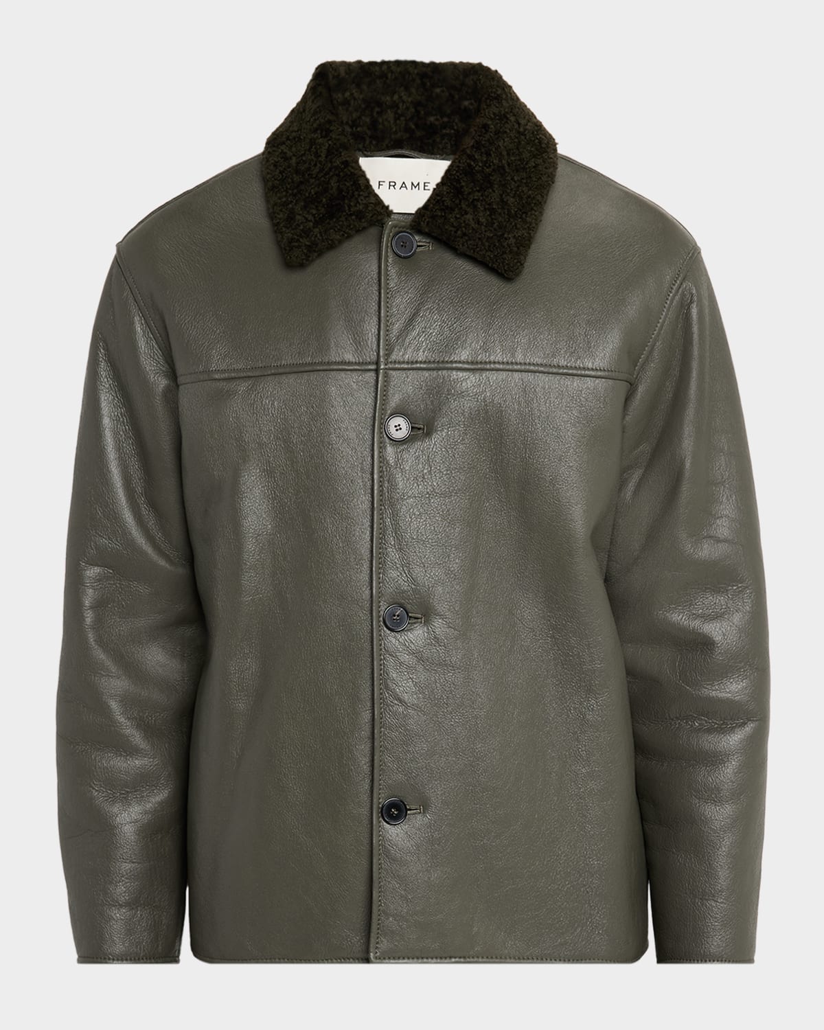 FRAME Men 's Shearling Button-Front Jacket
