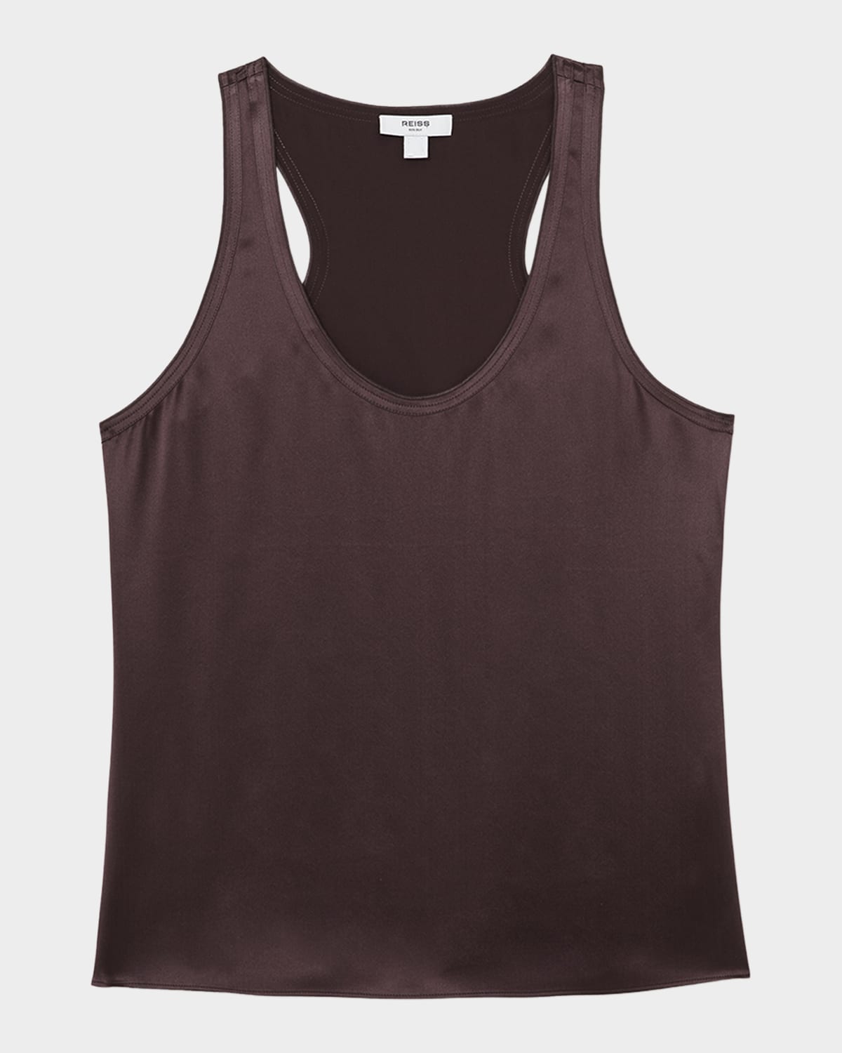 Reiss Racerback Silk Tank In Purple