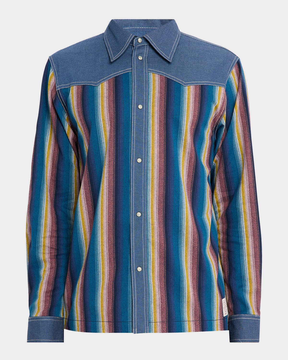 Scotch & Soda Men 's Multicolor Stripe Western Shirt