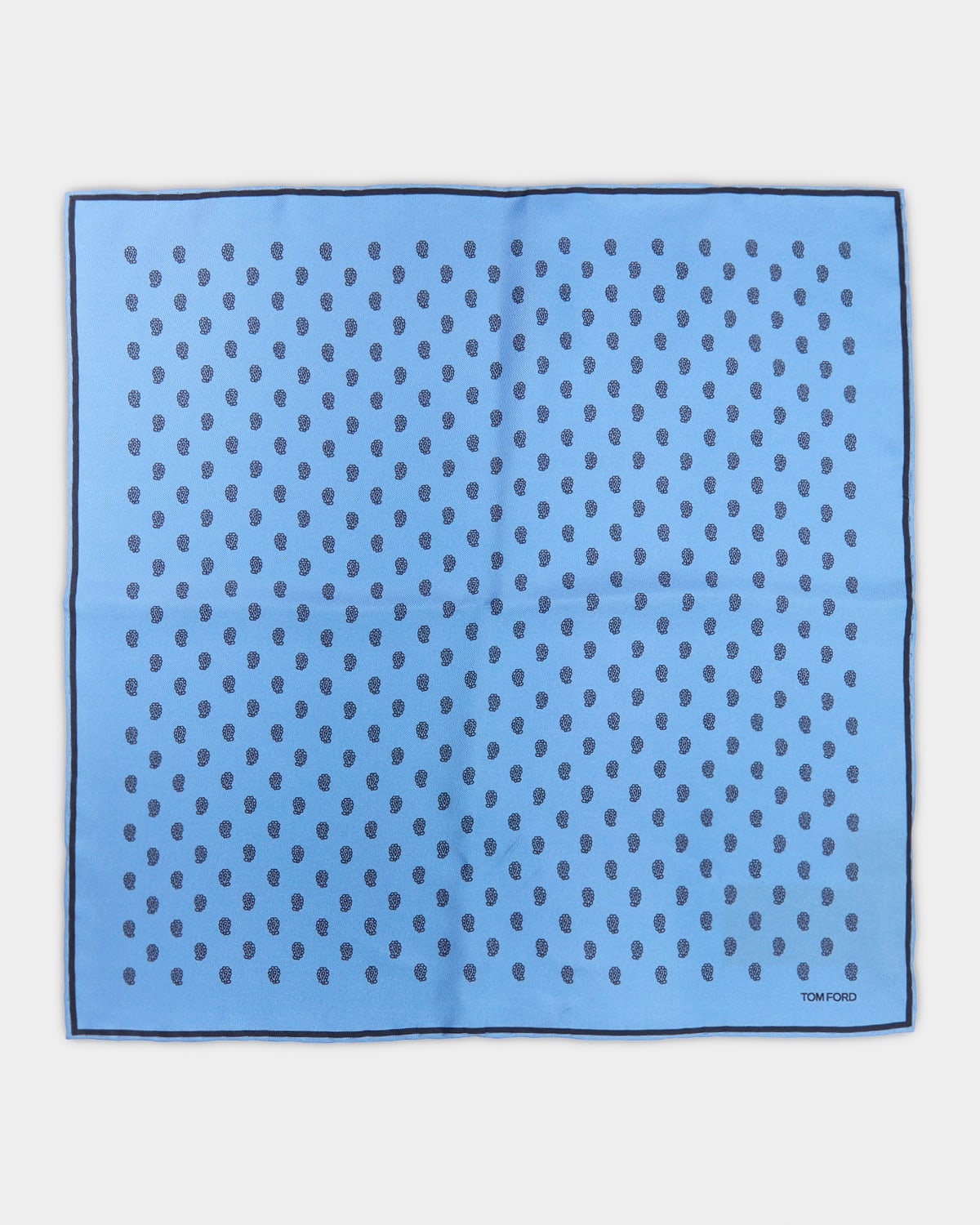 TOM FORD Men 's Micro Paisley-Print Silk Pocket Square