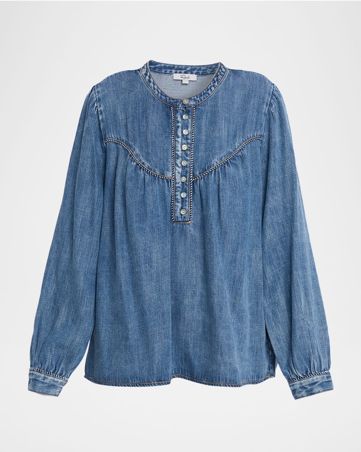 Rails Sunna Long-sleeve Denim Blouse In Blue