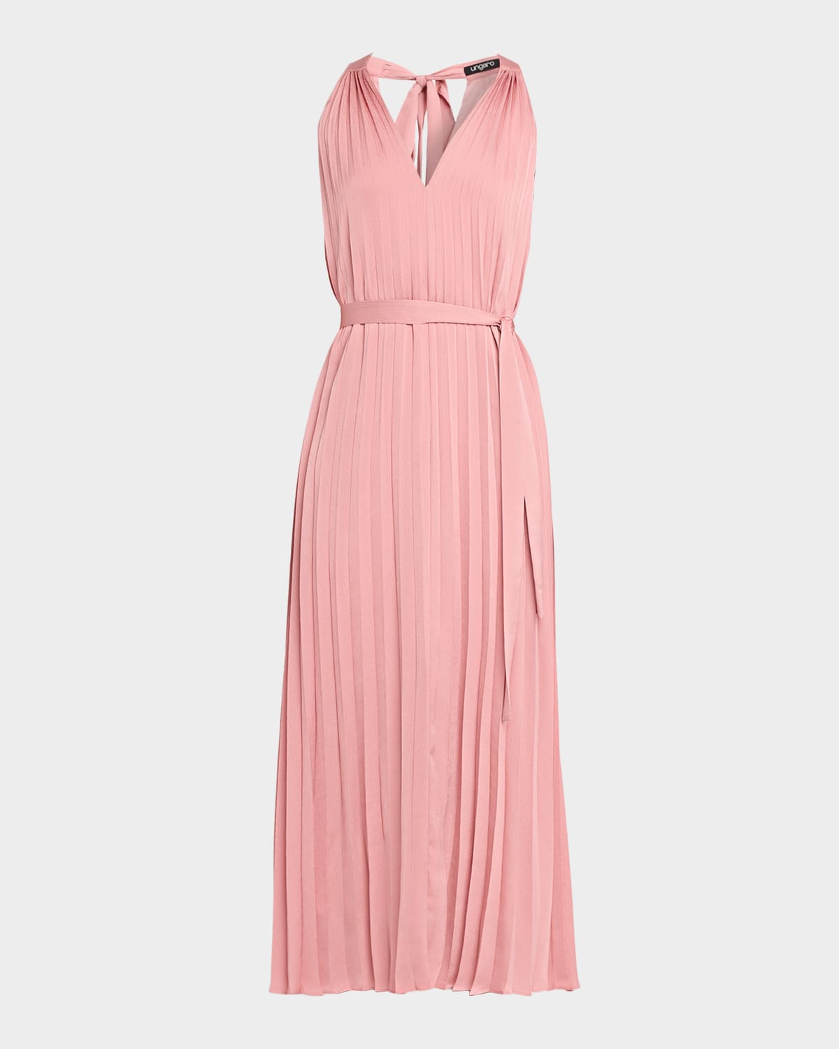 Ungaro Susan Sleeveless Pleated Midi Dress In Pink