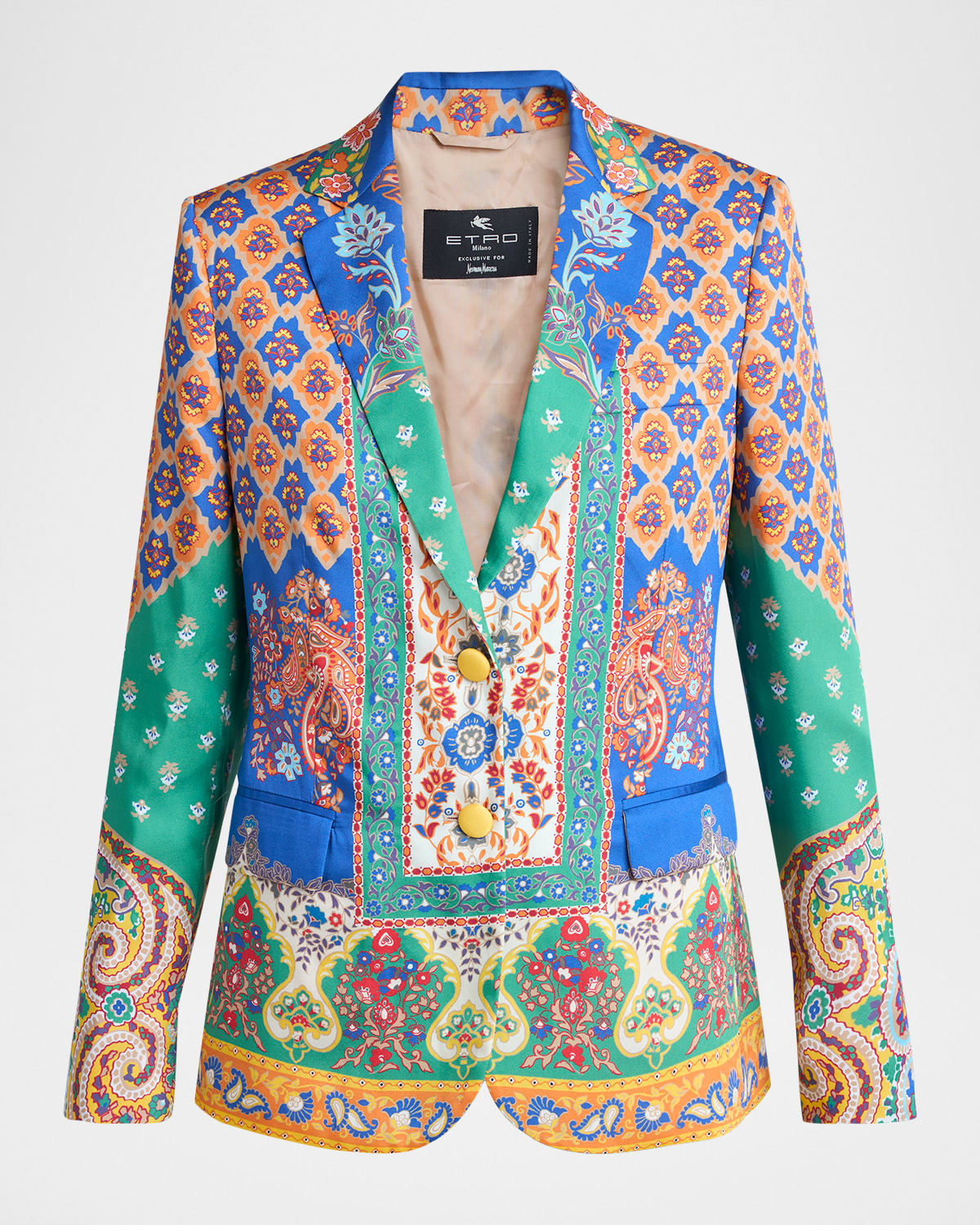 Etro Paisley-Print Single-Breasted Blazer